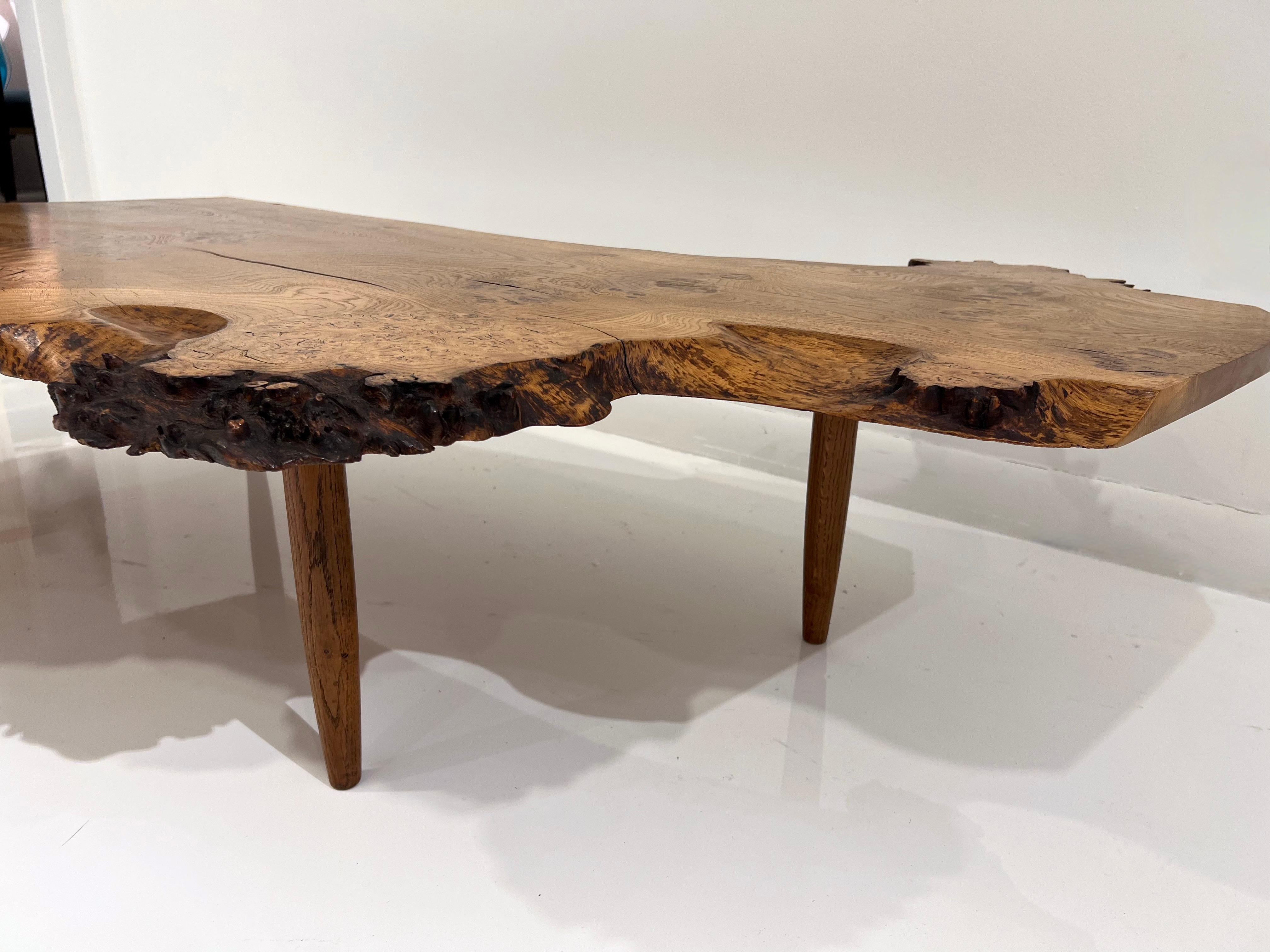 Live Edge Coffee Table by George Nakashima For Sale 4