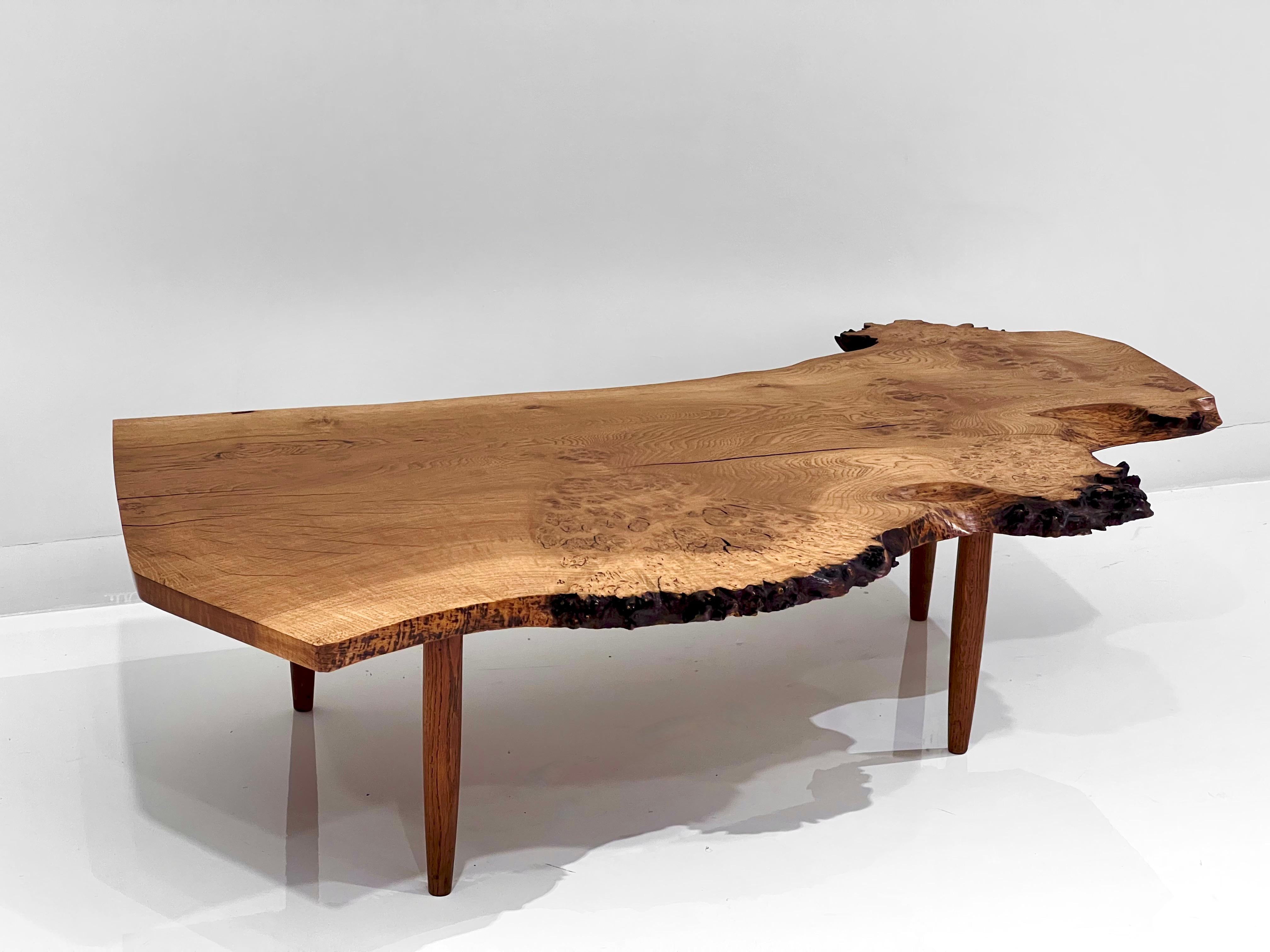 Mid-Century Modern Live Edge Coffee Table by George Nakashima For Sale