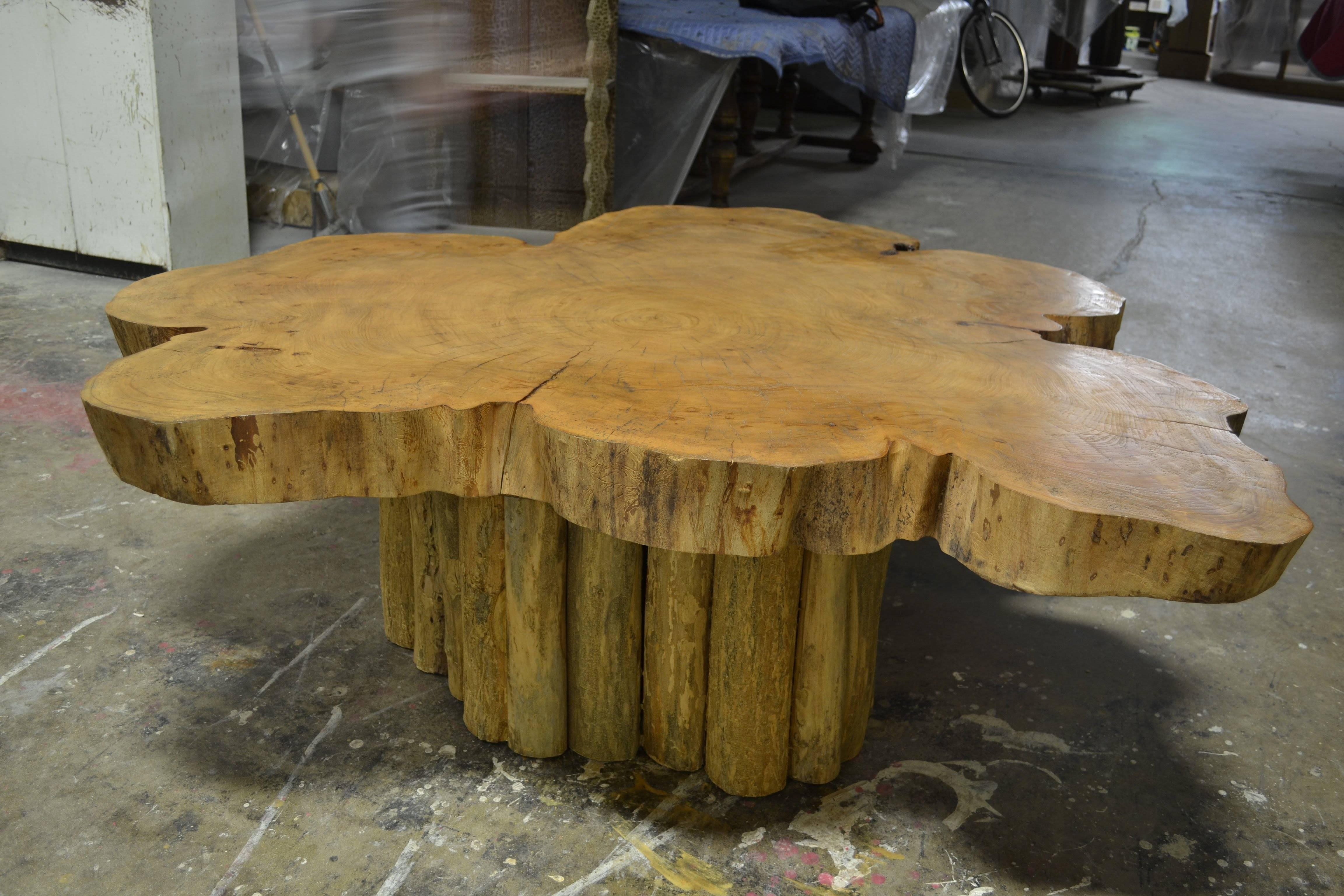 Rustic Live Edge Coffee Table For Sale