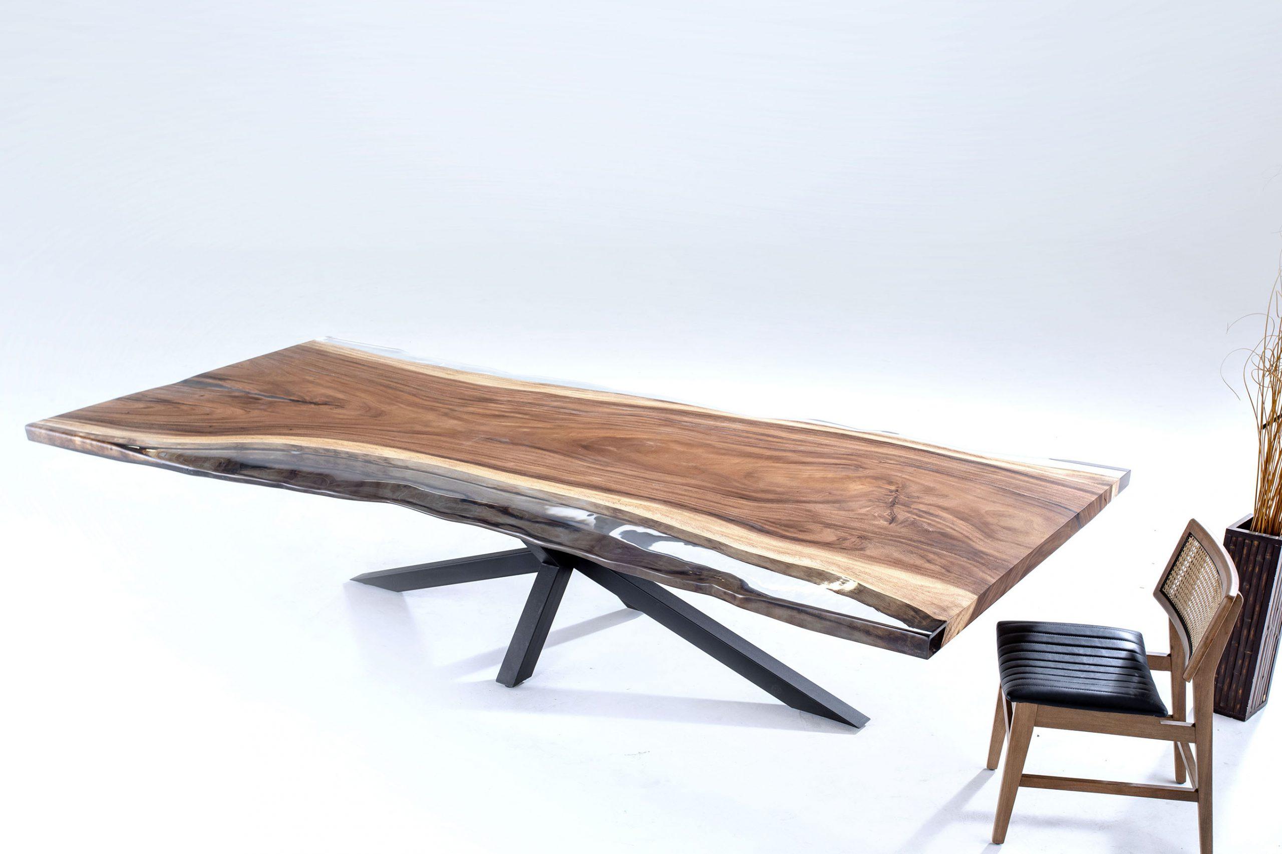 live edge resin dining table