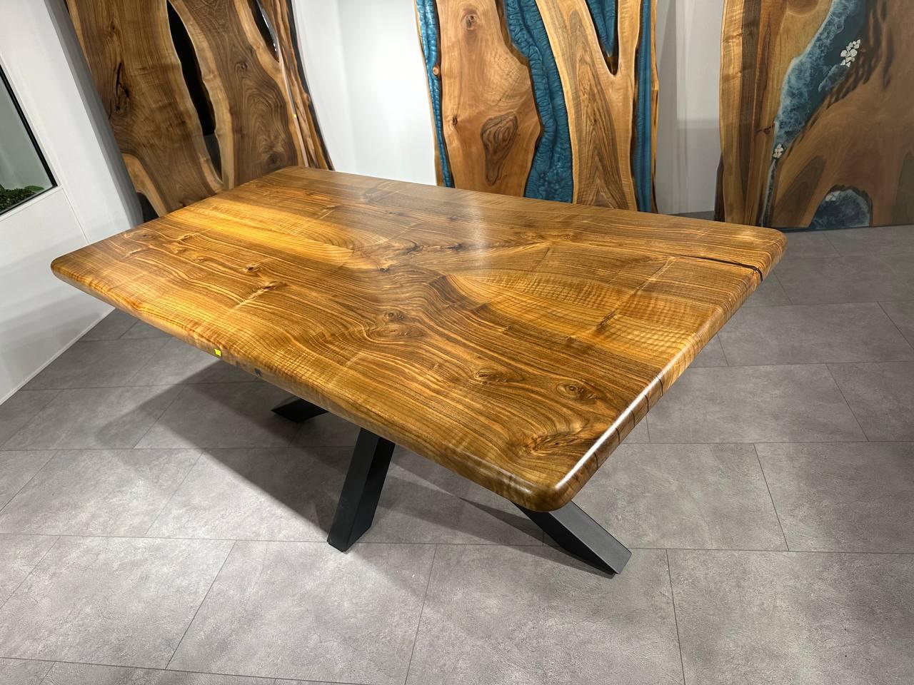 Live Edge Custom Walnut Wood Natural Dining Table For Sale 3