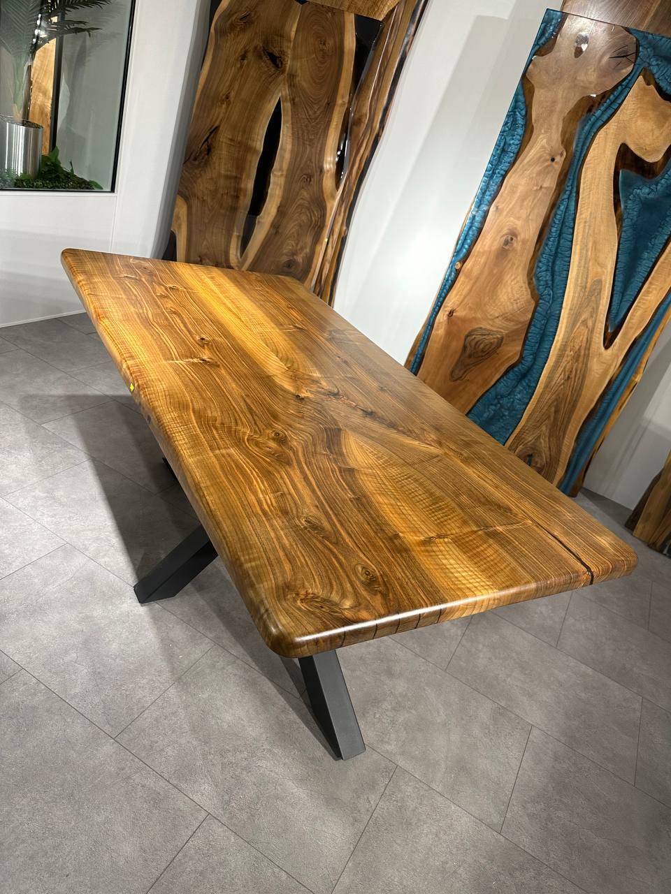Live Edge Custom Walnut Wood Natural Dining Table For Sale 3