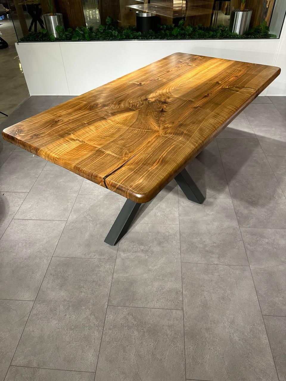 Live Edge Custom Walnut Wood Natural Dining Table For Sale 4
