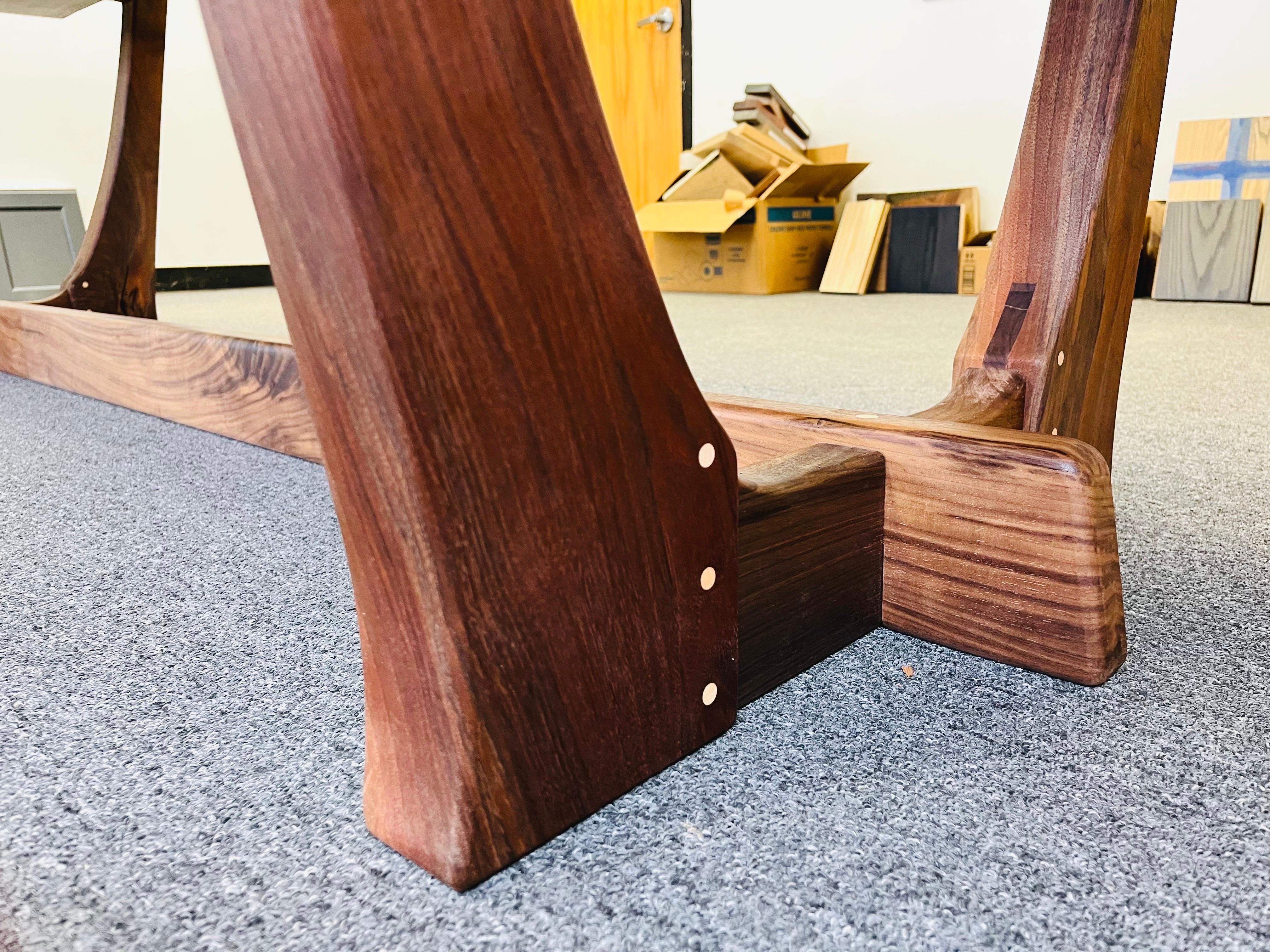 Contemporary Live Edge Dining or Conference Table in English & Black Walnut After Nakashima