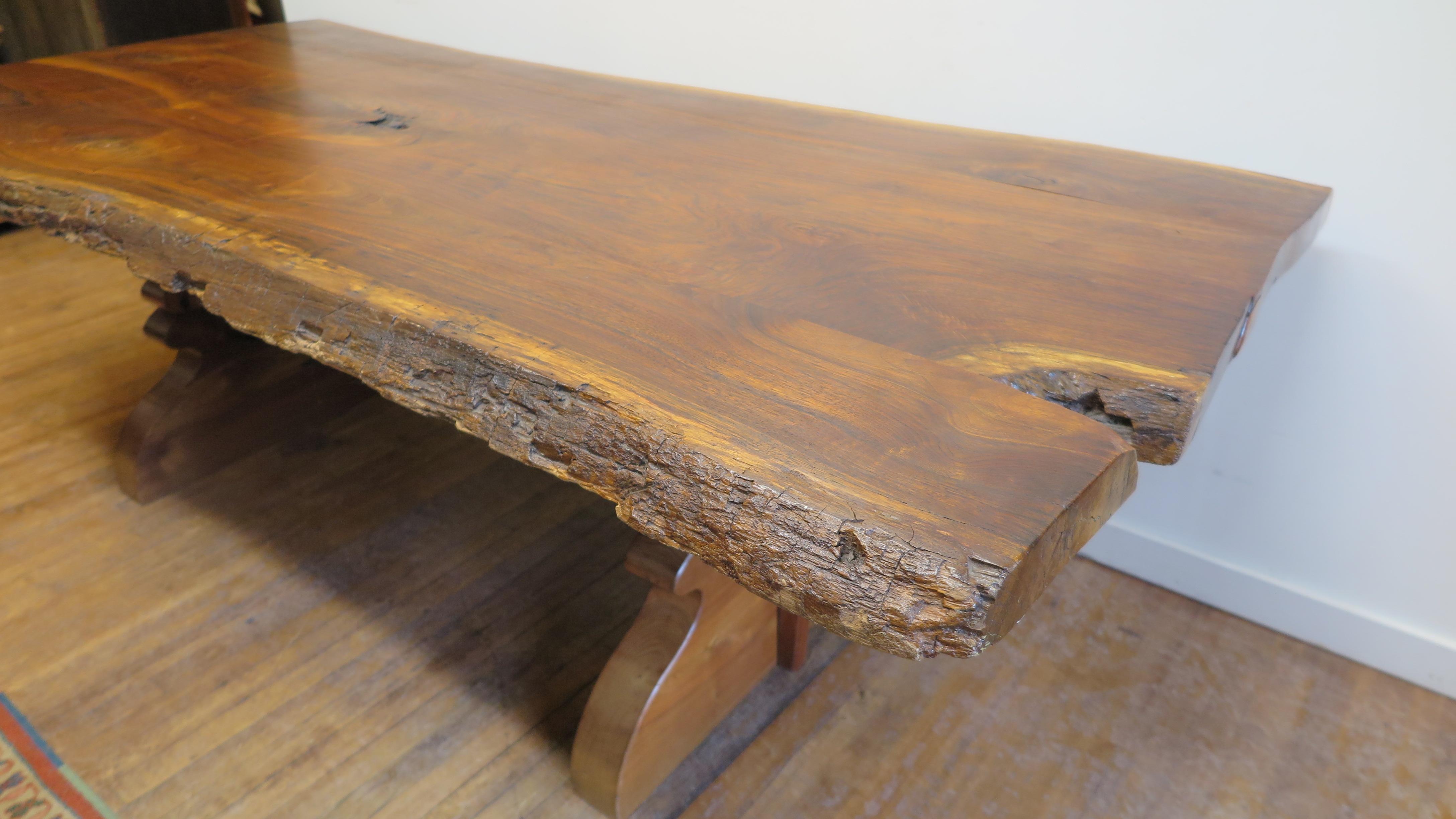 Live Edge Dining Table Desk  In Good Condition In New York, NY