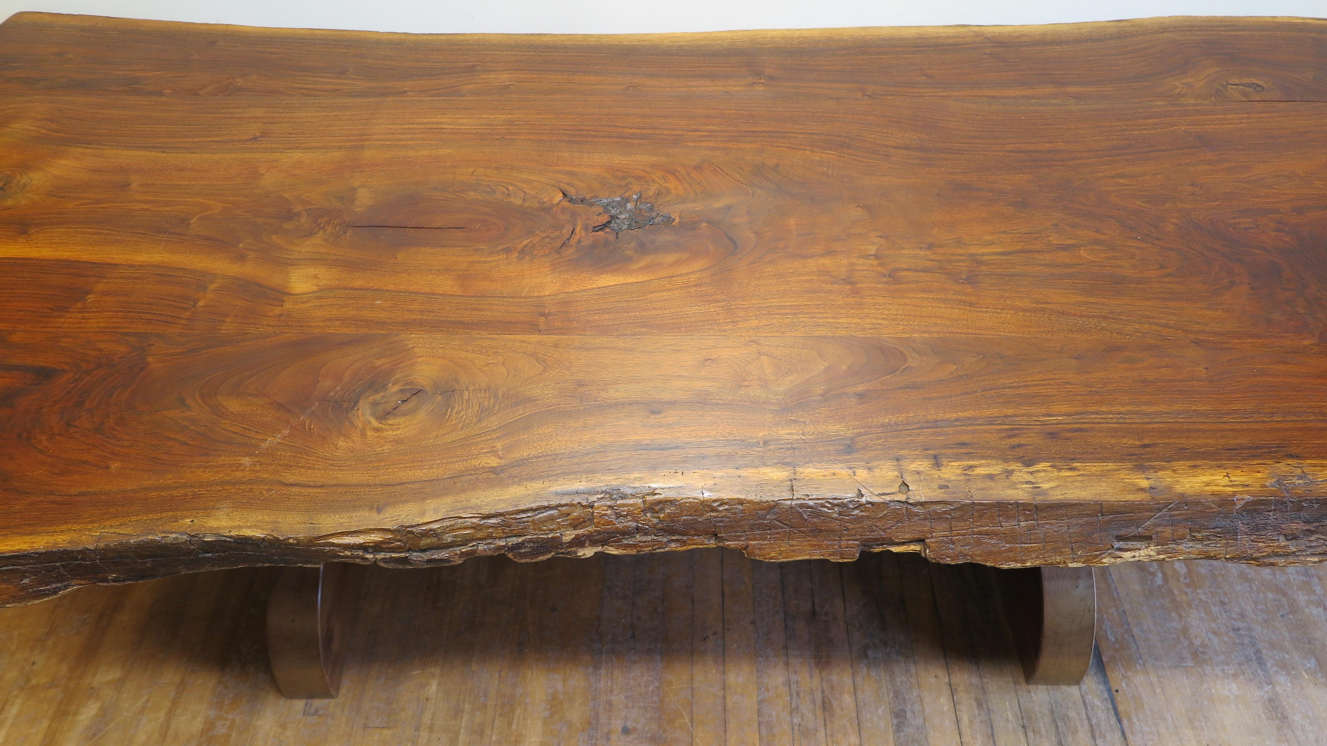 20th Century Live Edge Dining Table Desk 