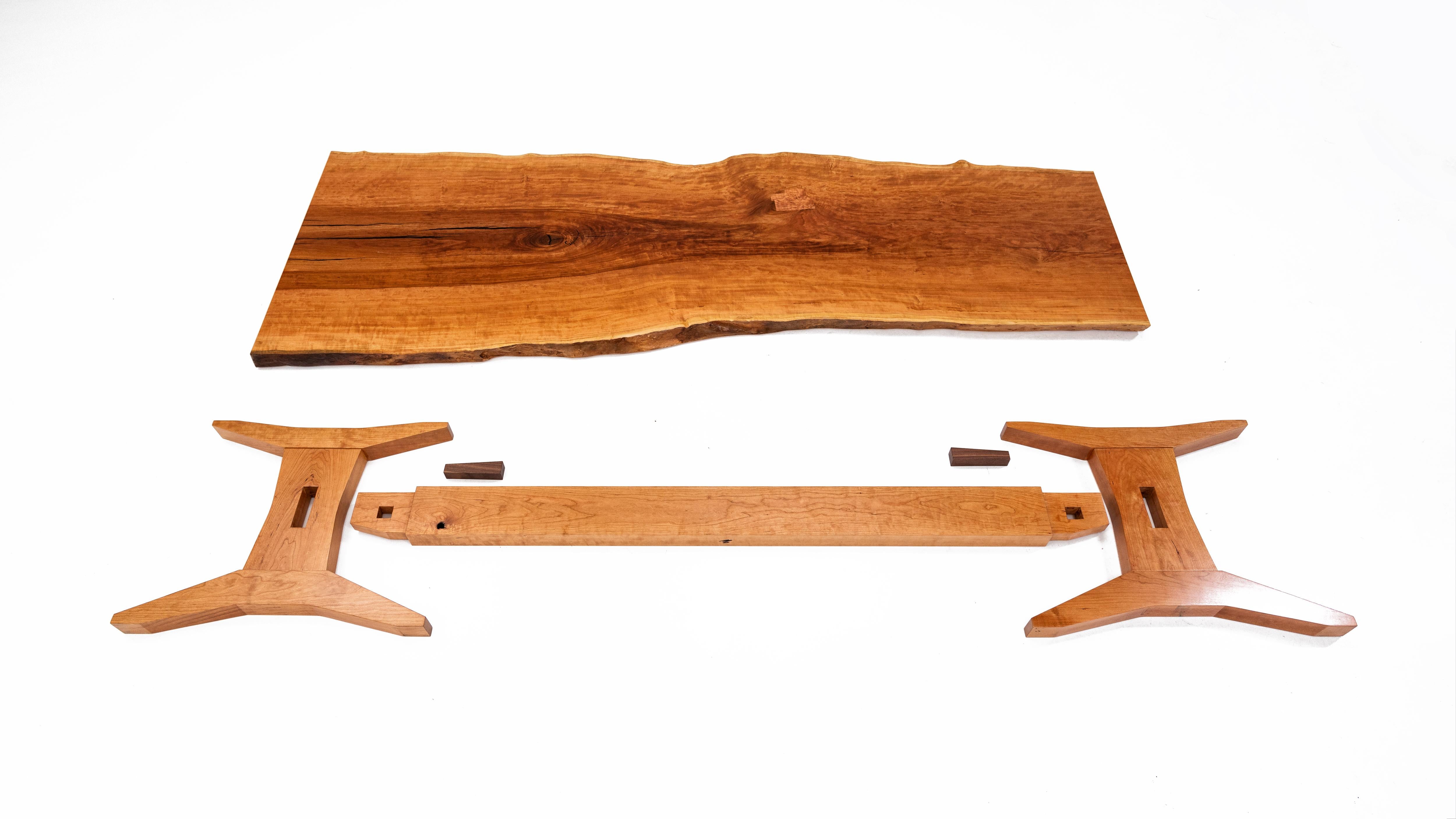 Modern Live Edge Dining Table in Cherry by Goebel