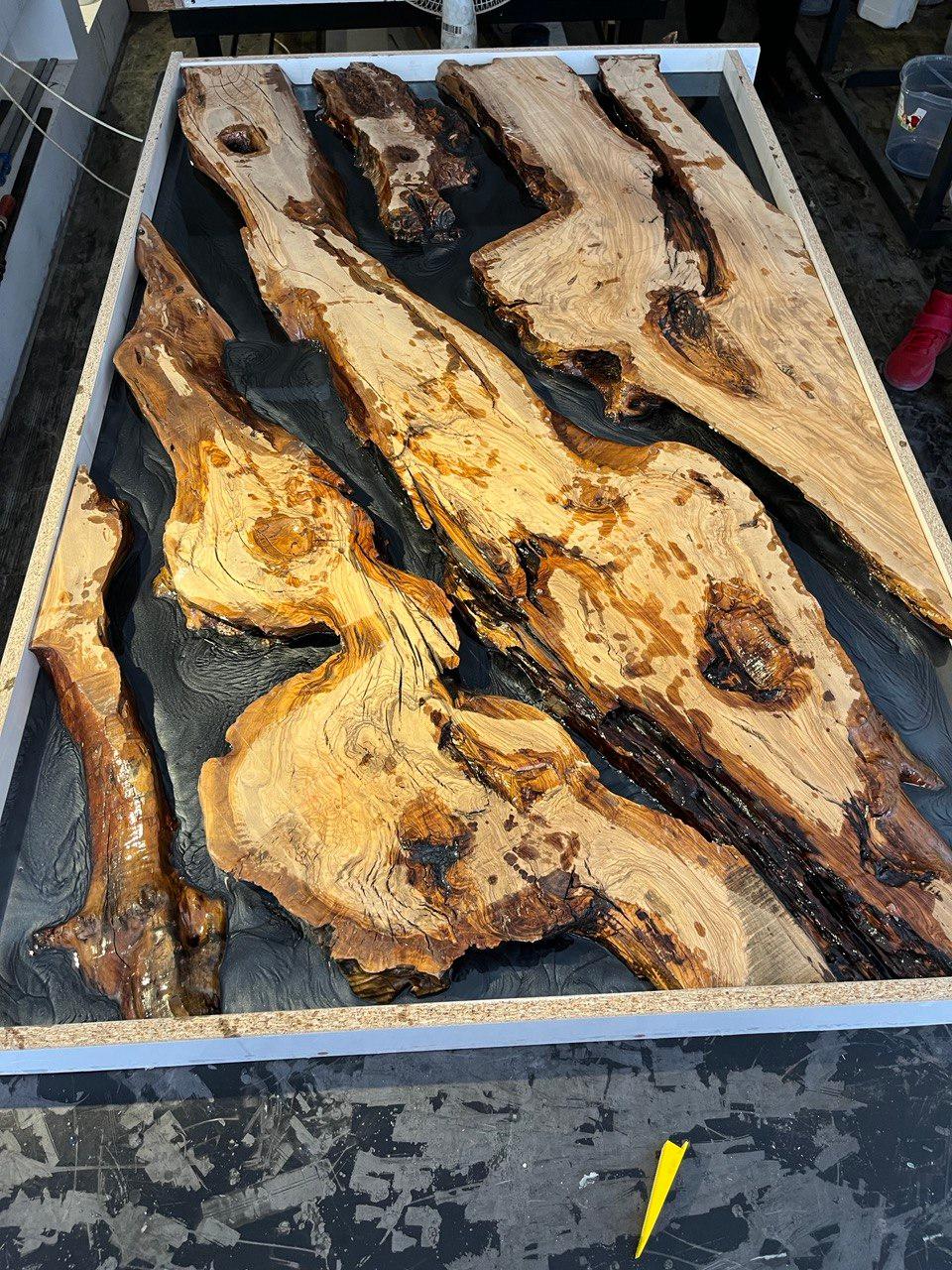 Turkish Live Edge Dining Table with a Custom 