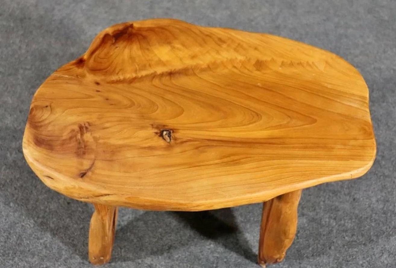 Artist made rustic bench or table with great live edge form. In the style of Nakashima, with raw wood used throughout.
Please confirm location NY or NJ