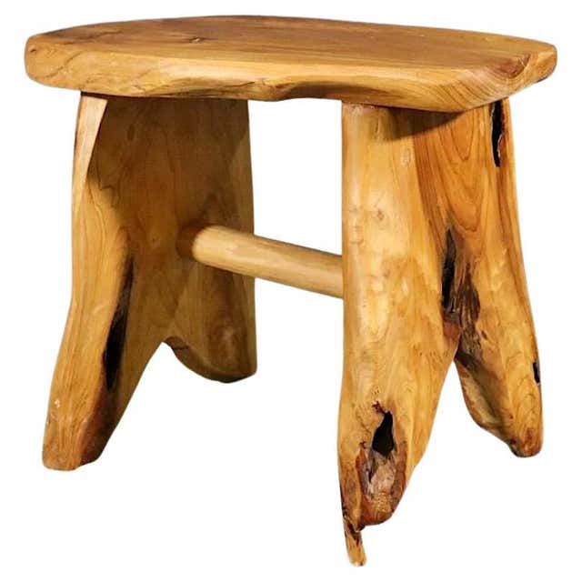 Rustic Live Edge Stool Vintage Rustic Live Edge Foot Stool For Sale at 1stDibs | live edge ...