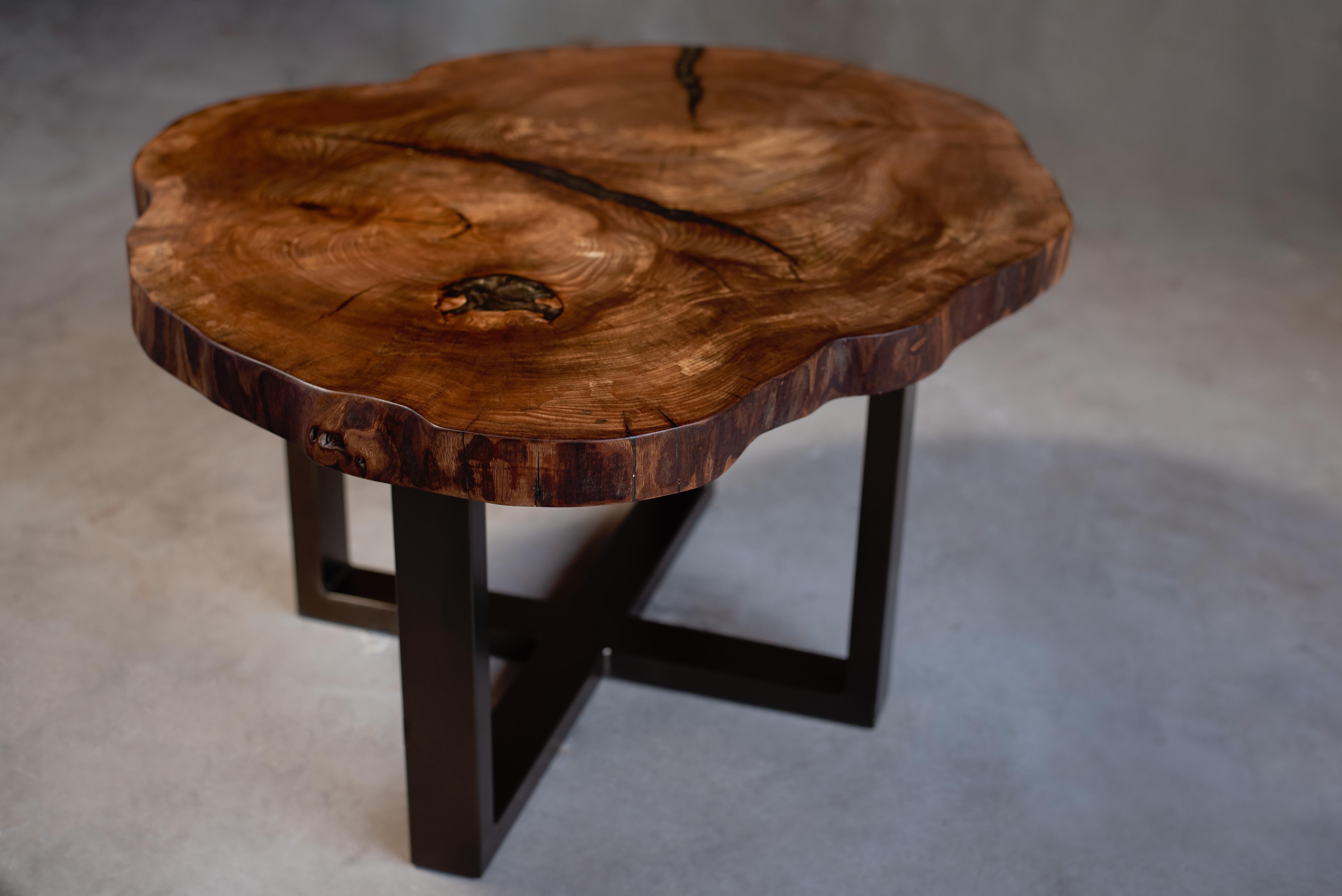 Swedish Live Edge Elm Cookie Coffee Table