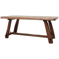 Live Edge Elm Trestle Olavi Hanninen Dining Table