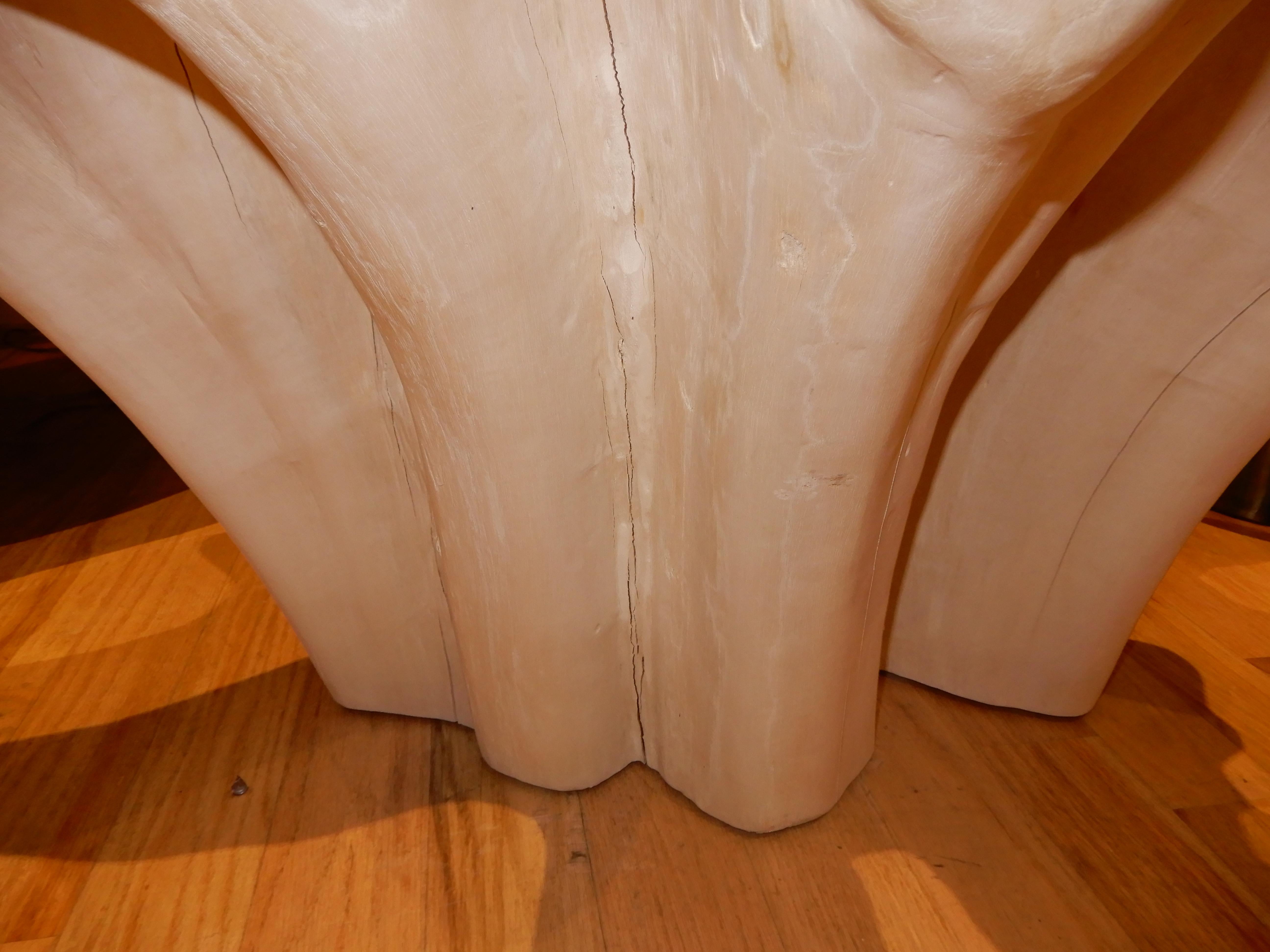 Contemporary An exceptional Live Edge / Free Edge Bleached Teak Wood Root Coffee Table