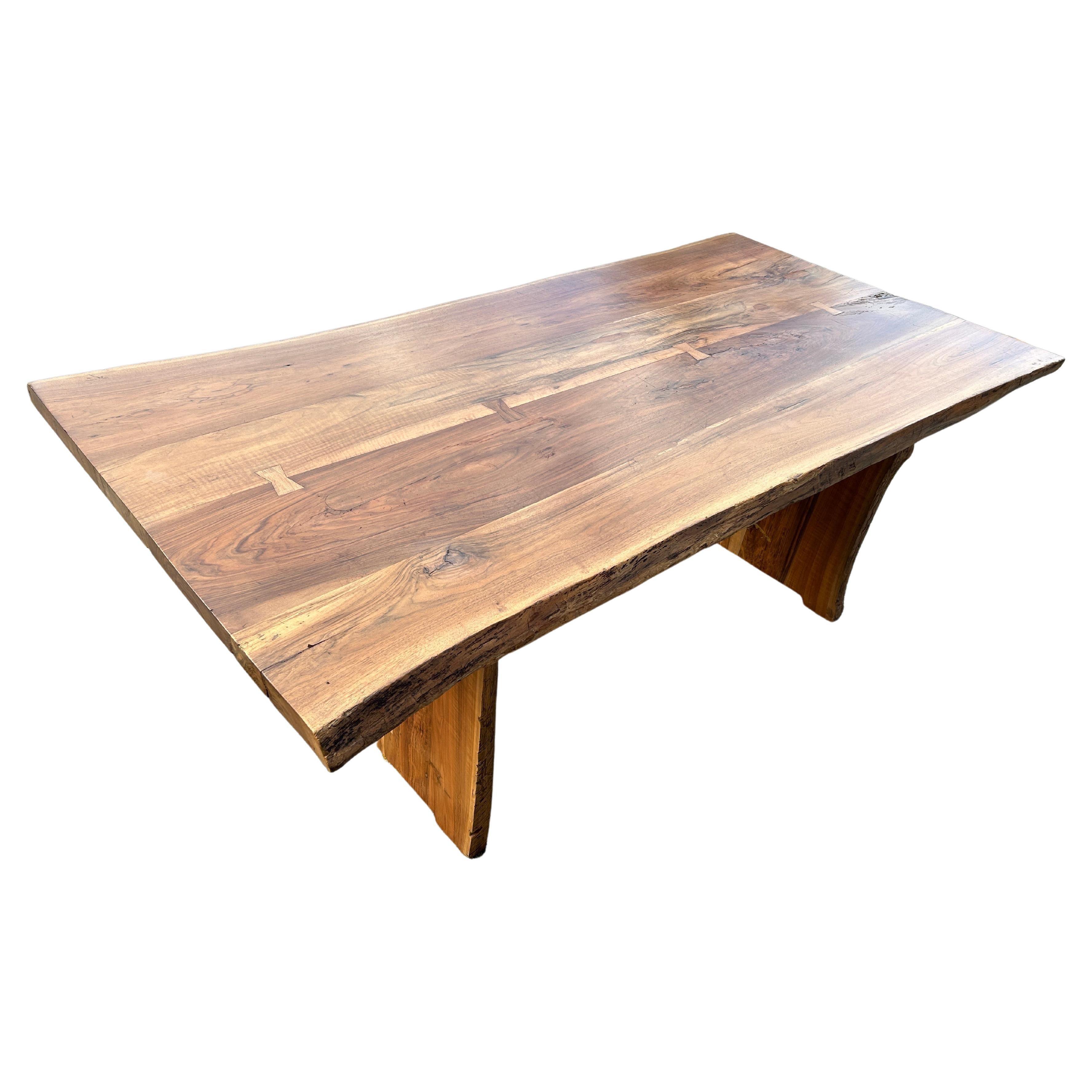 Woodwork Live Edge Hardwood Slab Dining Table the Style of Nakashima