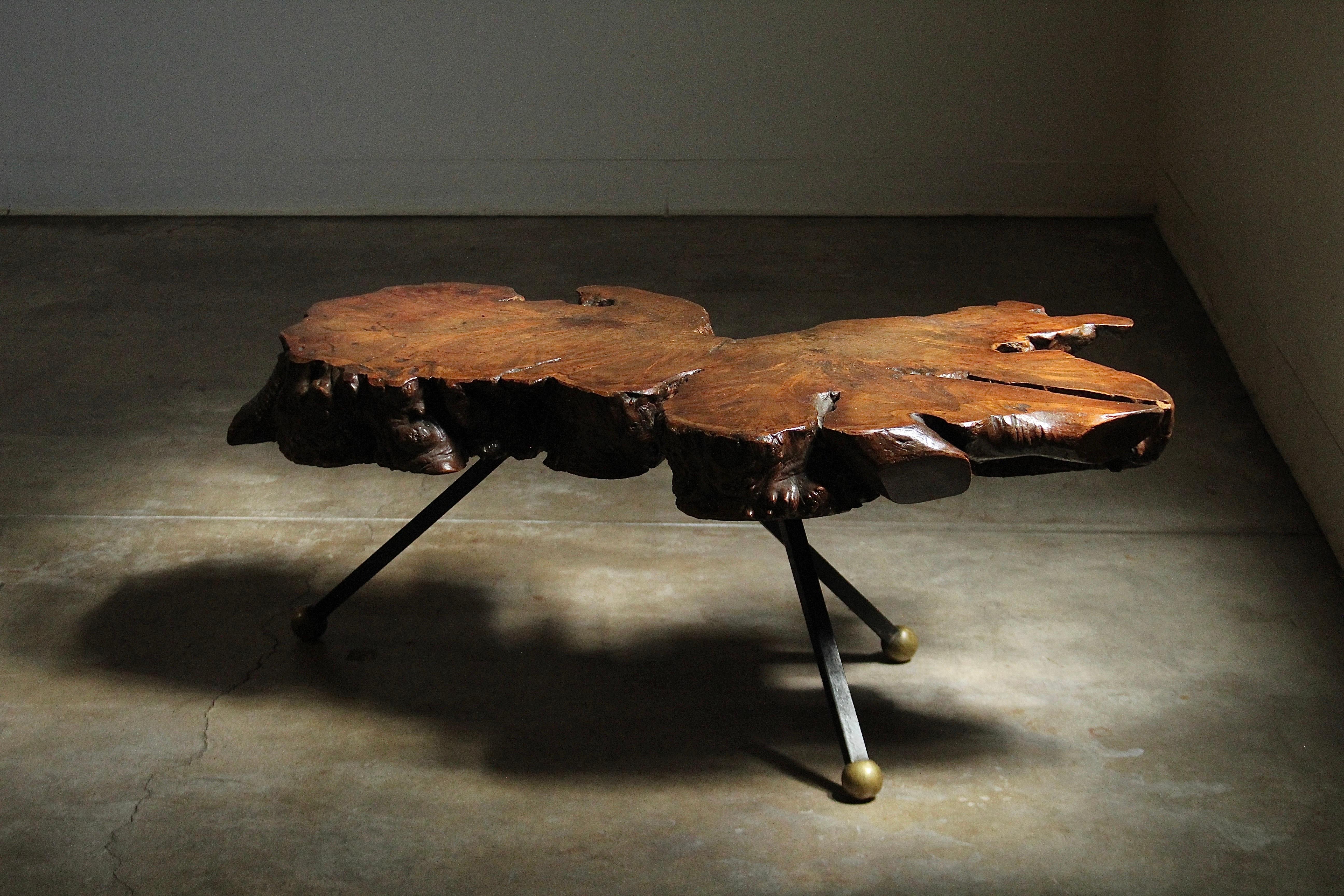 Live Edge Ironwood Coffee Table by Sabena of Mexico, 1960s For Sale 3