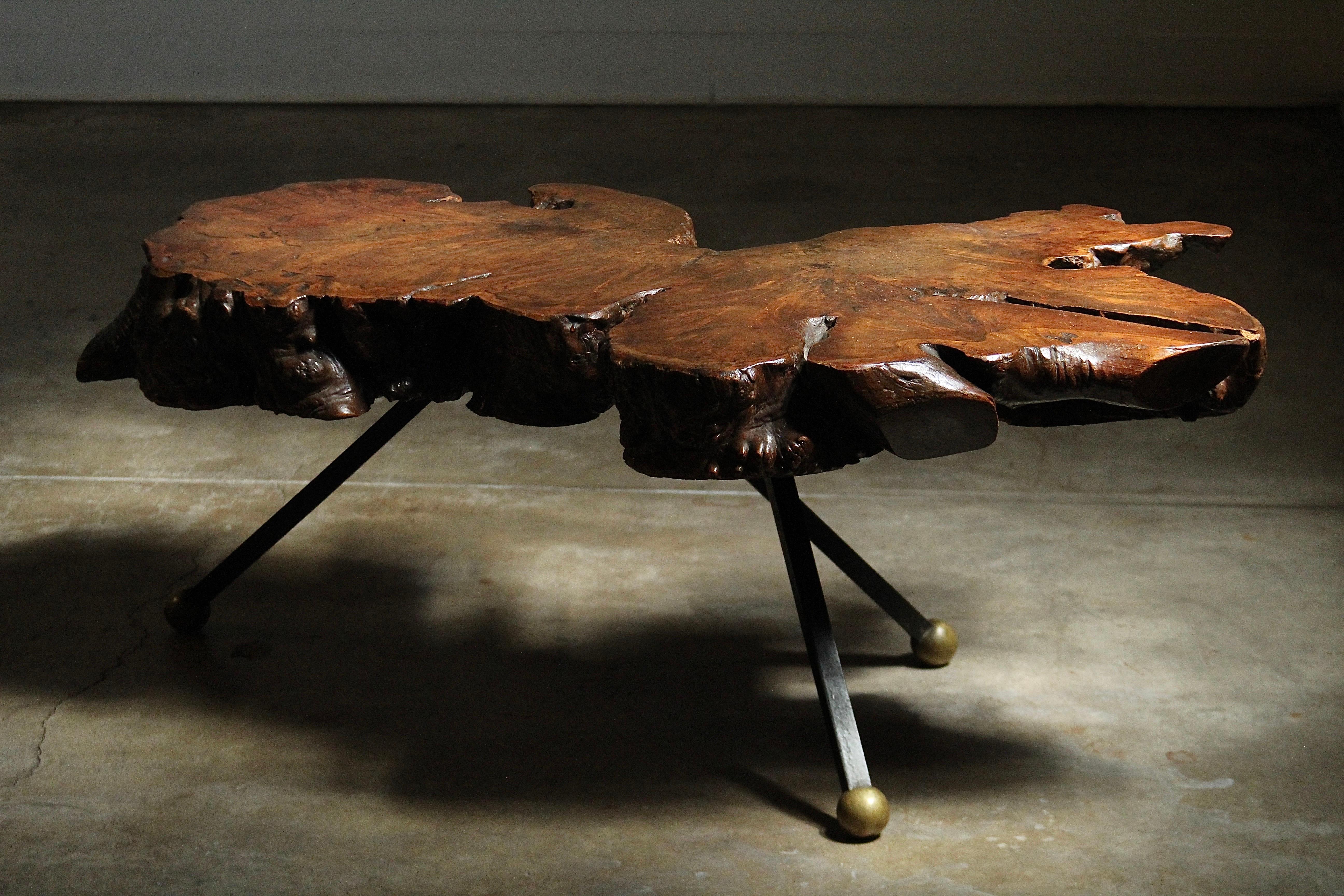 Live Edge Ironwood Coffee Table by Sabena of Mexico, 1960s For Sale 4