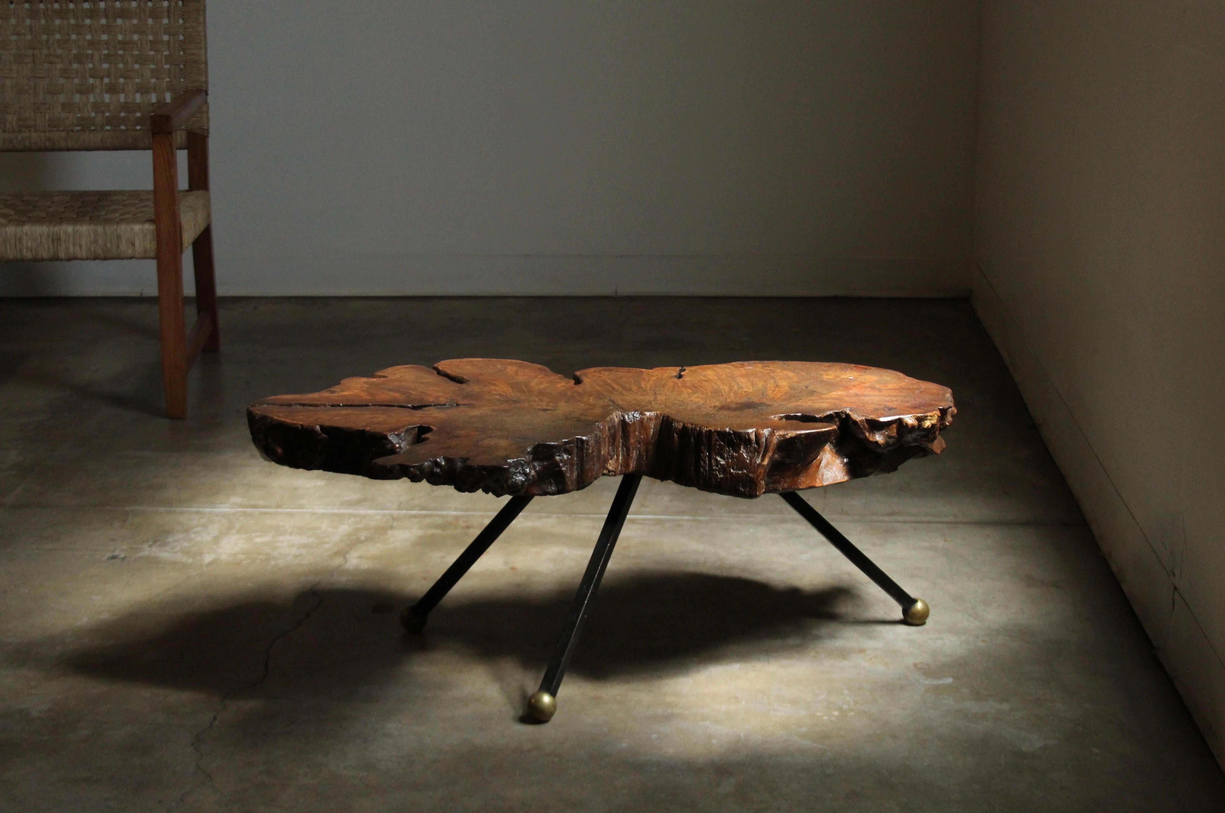 Live Edge Ironwood Coffee Table by Sabena of Mexico, 1960s For Sale 9