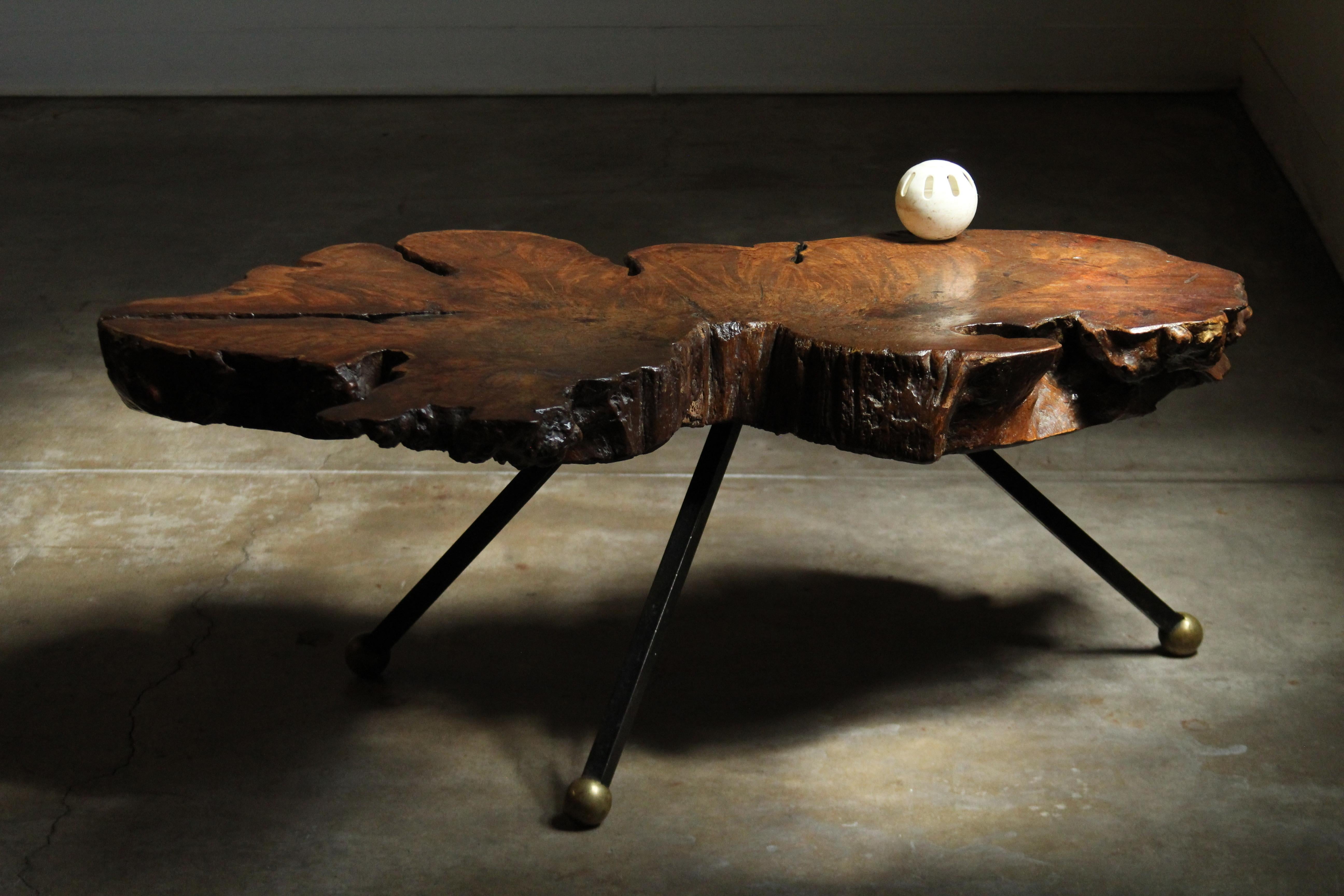 Live Edge Ironwood Coffee Table by Sabena of Mexico, 1960s For Sale 11