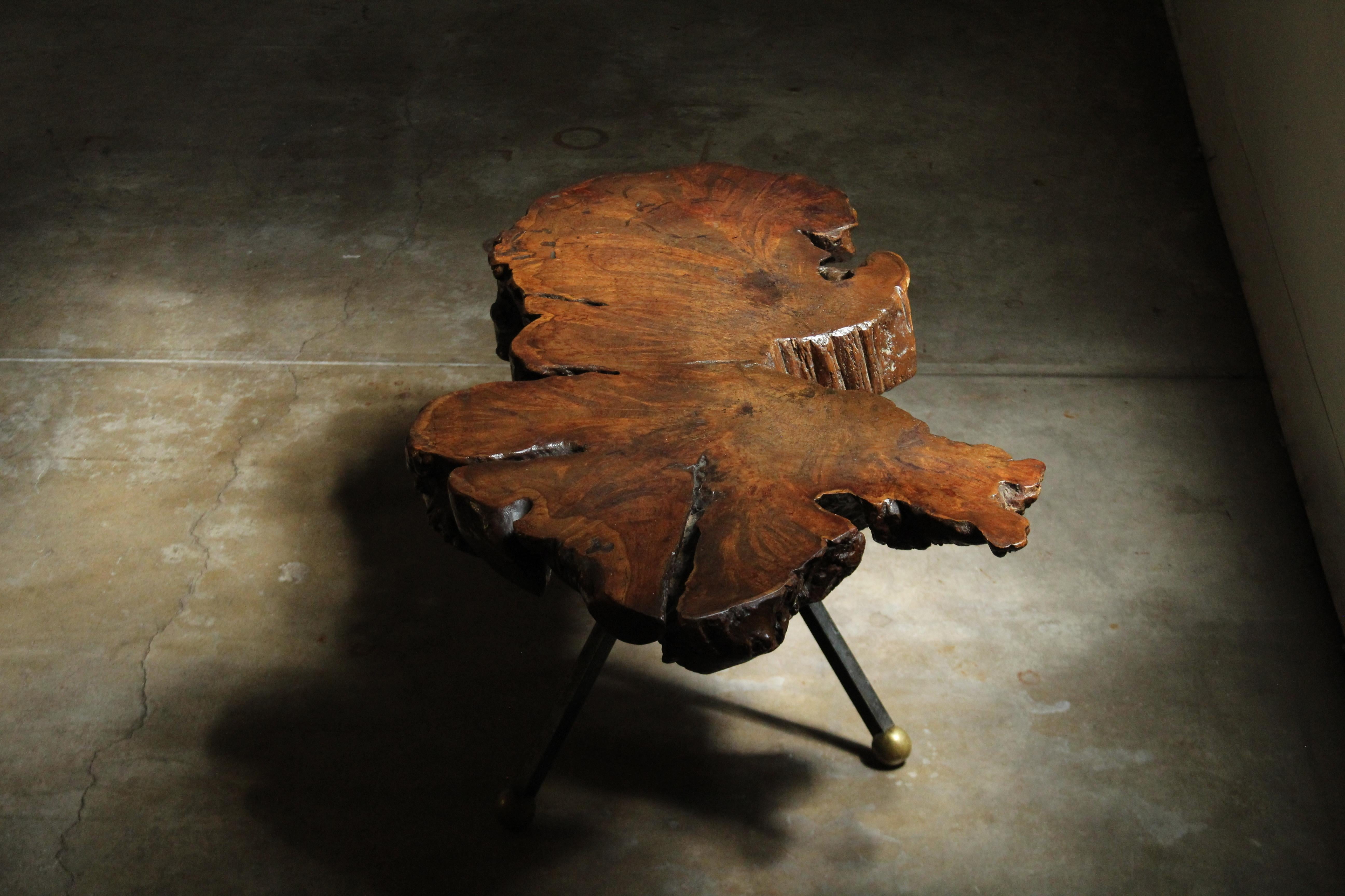 Live Edge Ironwood Coffee Table by Sabena of Mexico, 1960s For Sale 1
