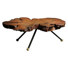 Live Edge Ironwood Coffee Table by Sabena of Mexico, 1960s
