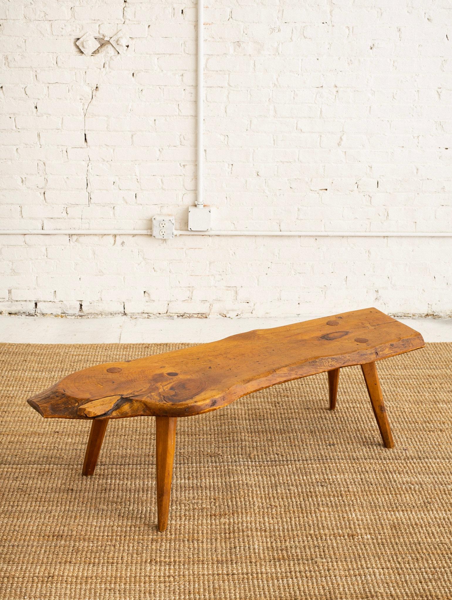 Rustic Live Edge Knotty Pine Coffee Table