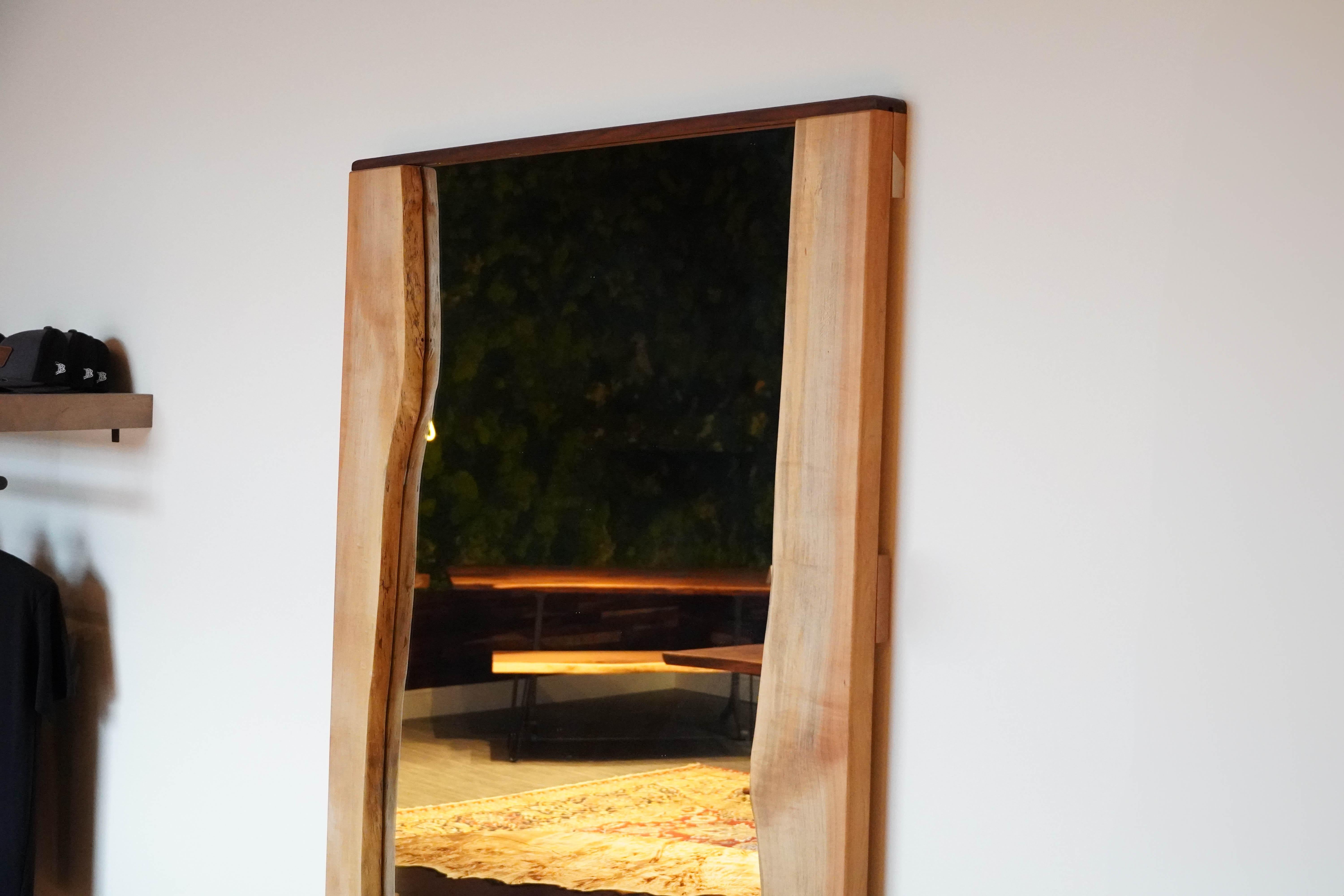 Woodwork Live Edge Maple Mirror For Sale