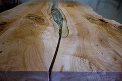 Live Edge Maple Tidepool Dining Table with Steel Base