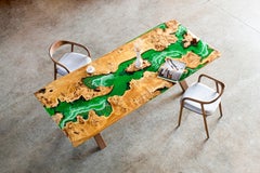 Live Edge Mappa Burl Handmade Dining Table