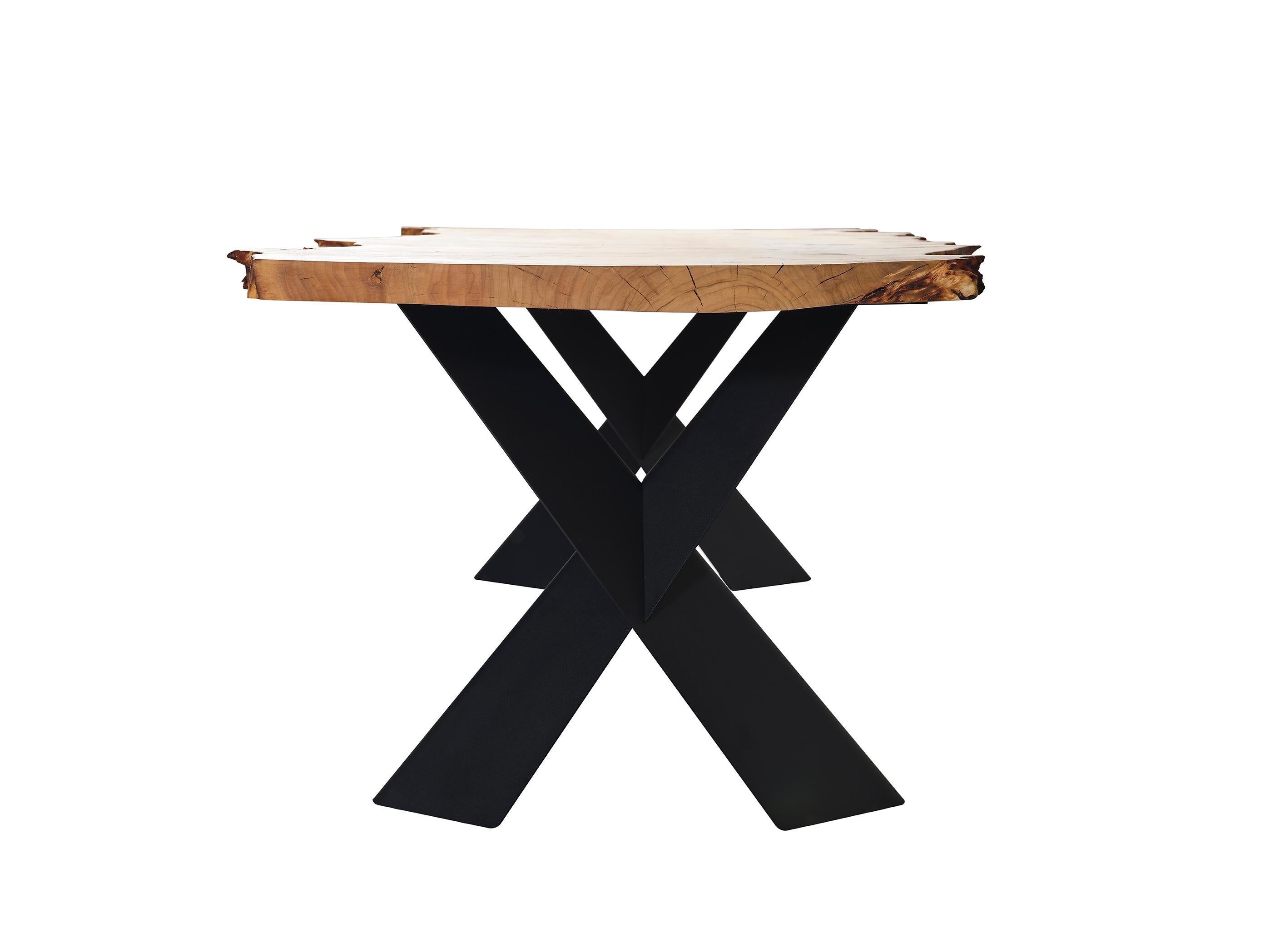 Table de cuisine Mappa Burl - Table de salle à manger en bois massif - Bois clair en vente 2