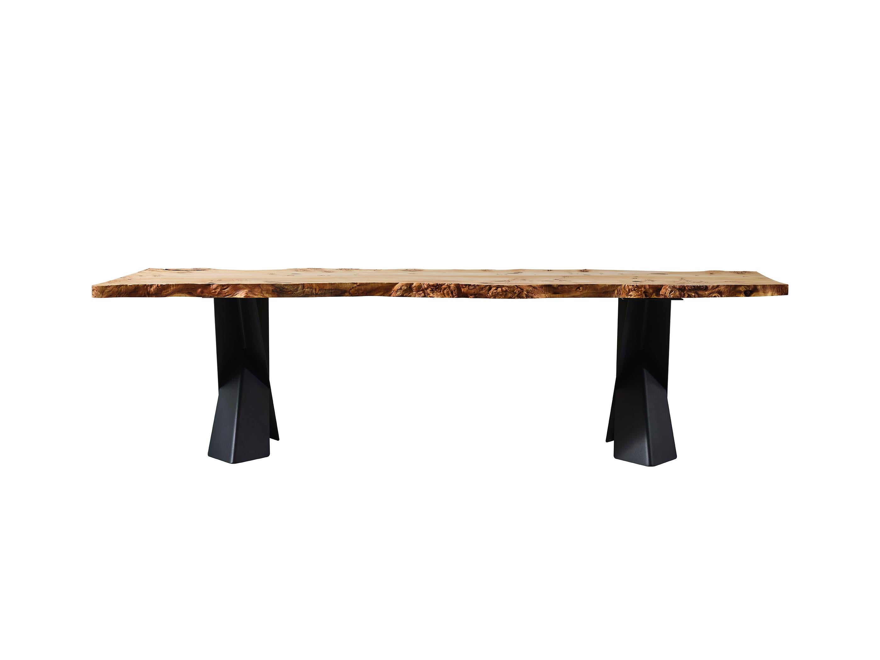 Table de cuisine Mappa Burl - Table de salle à manger en bois massif - Bois clair en vente 1