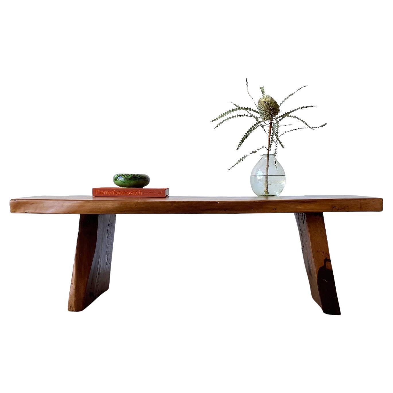 Live Edge Mid Century Coffee Table  For Sale