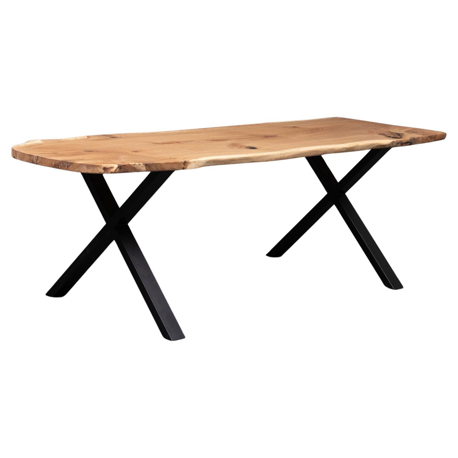 Live Edge Oak Dining Table, Denmark V For Sale