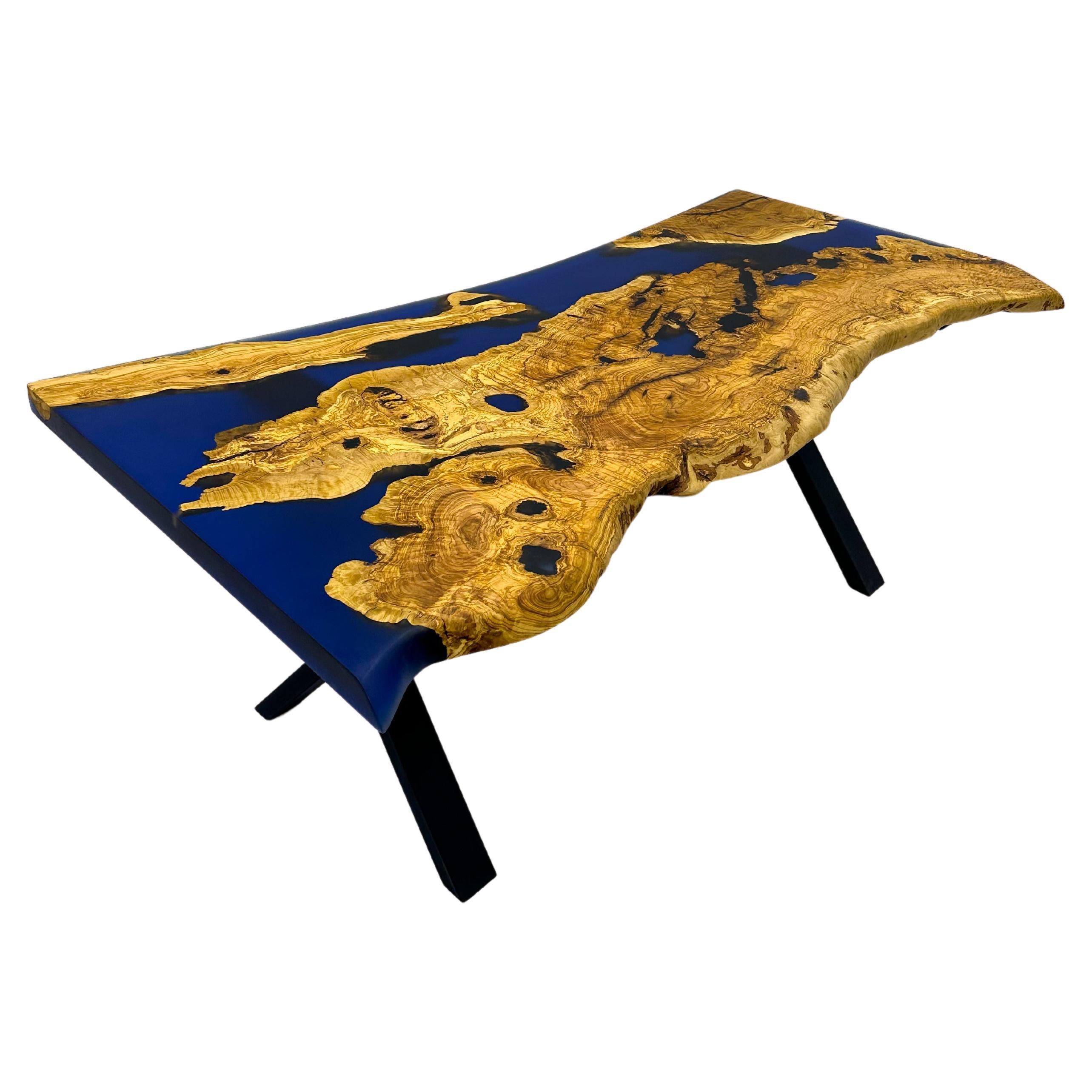 Live Edge Olive Wood Dining Table For Sale