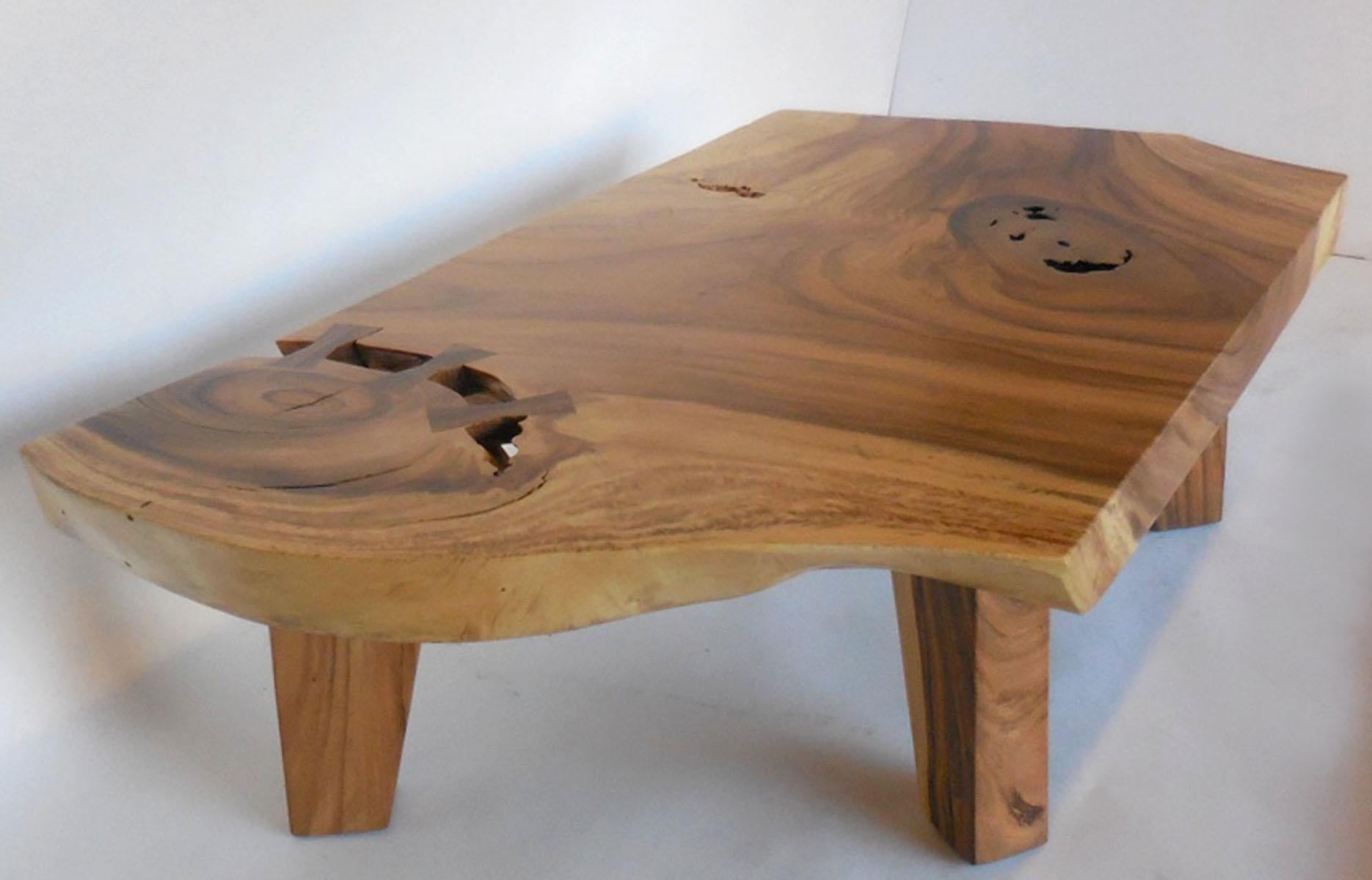 Indonesian Live Edge Organic Modern Albezia Table