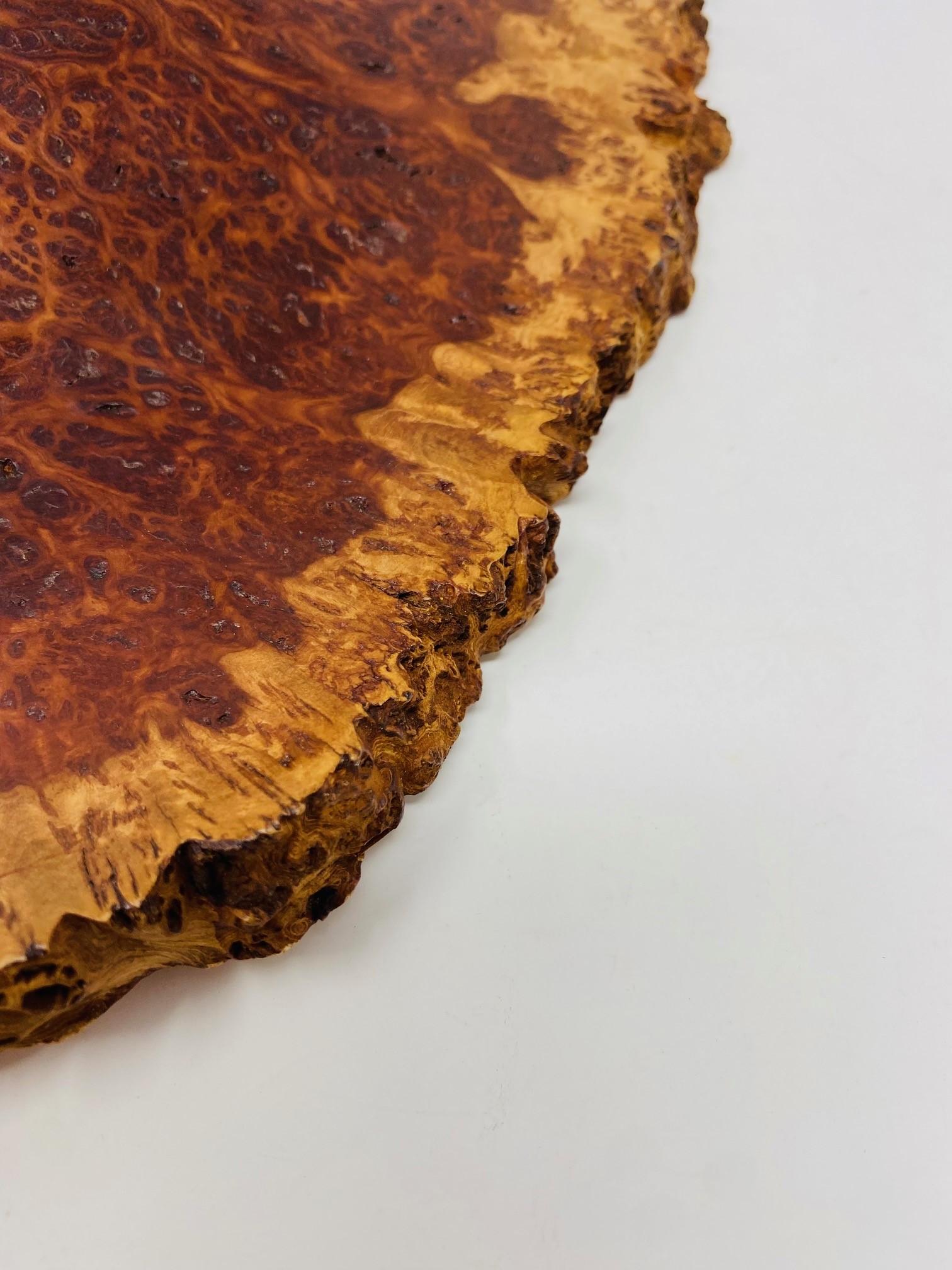 Hand-Crafted Live Edge Organic Modern Sculptural Burl Wood Bowl For Sale