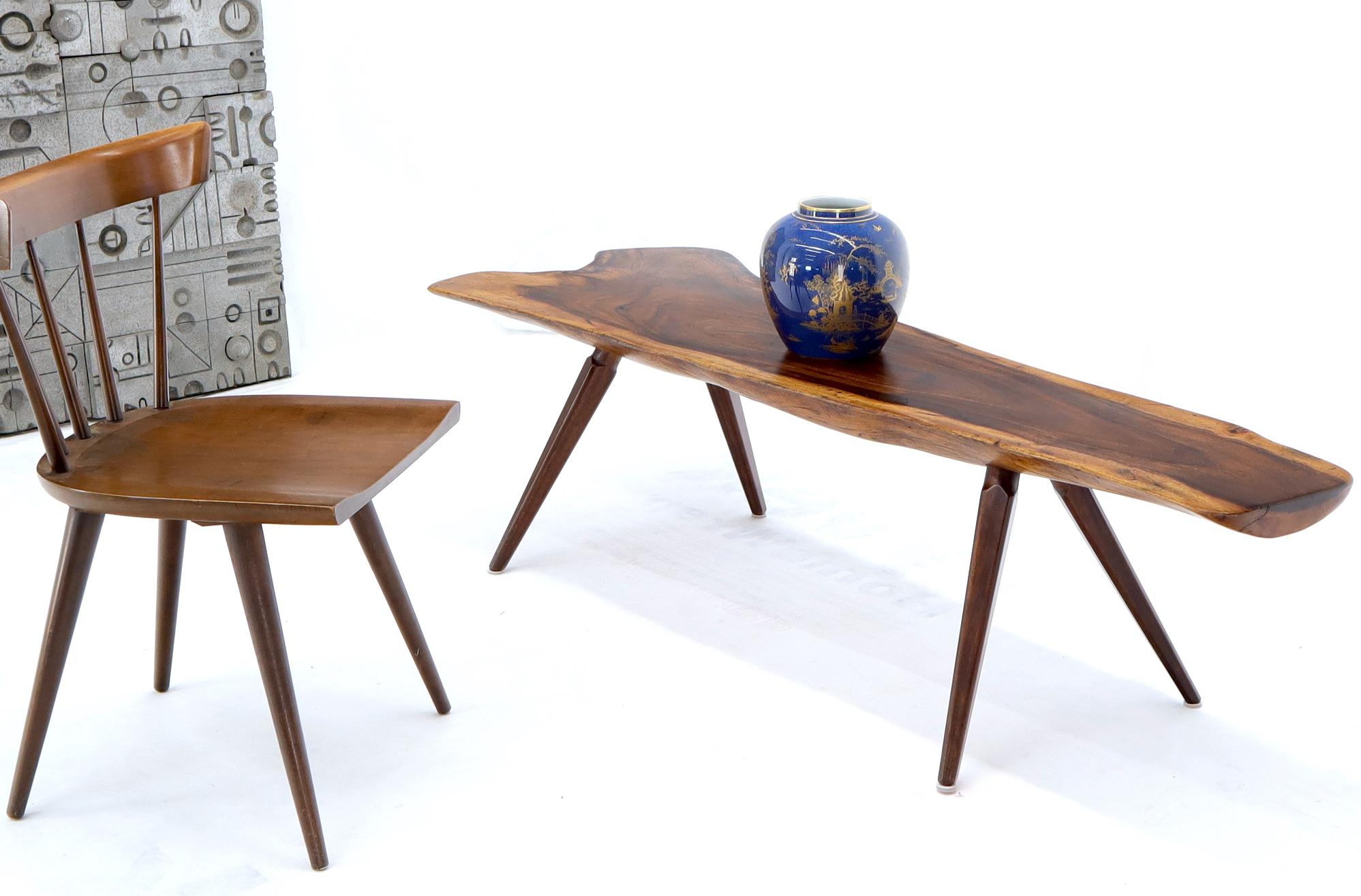 Very nice very much in George Nakashima style solid walnut slab coffee table.