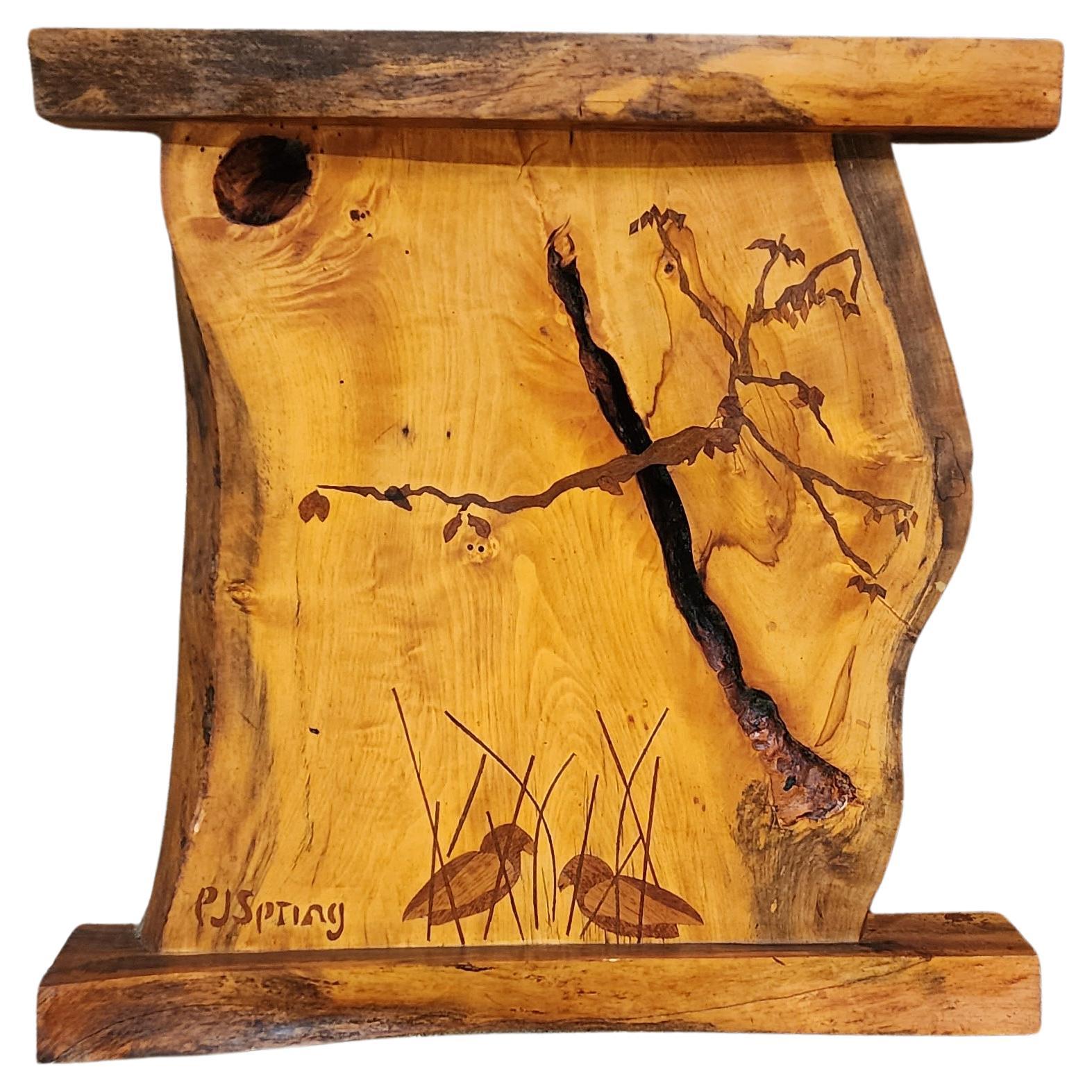 Live Edge Palted Maple Intarsien Wandkunst im Angebot