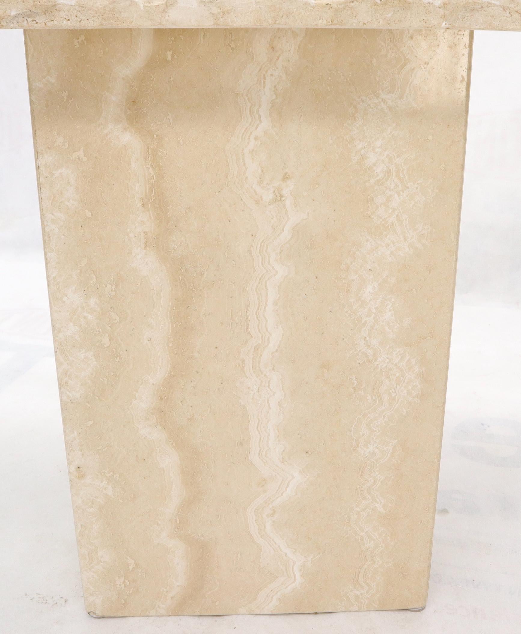 Live Edge Rectangle Mid-Century Modern Travertine Console Table 4