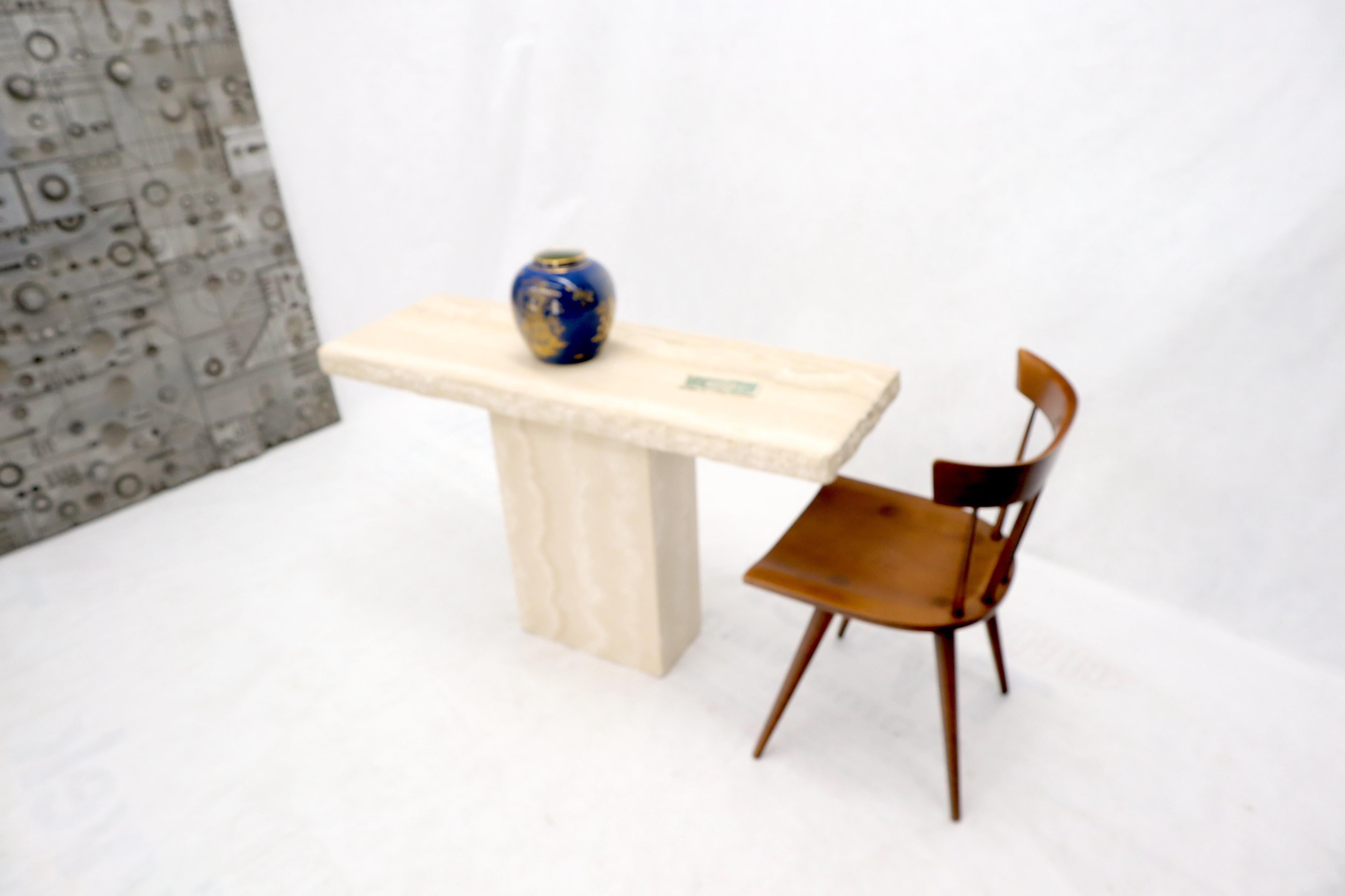 20th Century Live Edge Rectangle Mid-Century Modern Travertine Console Table