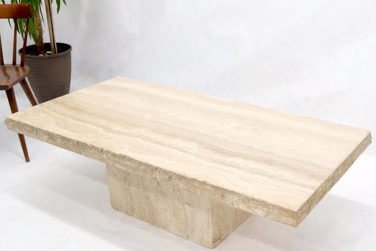 Live Edge Rectangular Travertine Top Coffee Table at 1stDibs