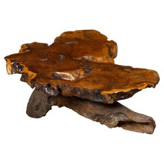 Live Edge Redwood America  Coffee Table with Rustic Character, Retro