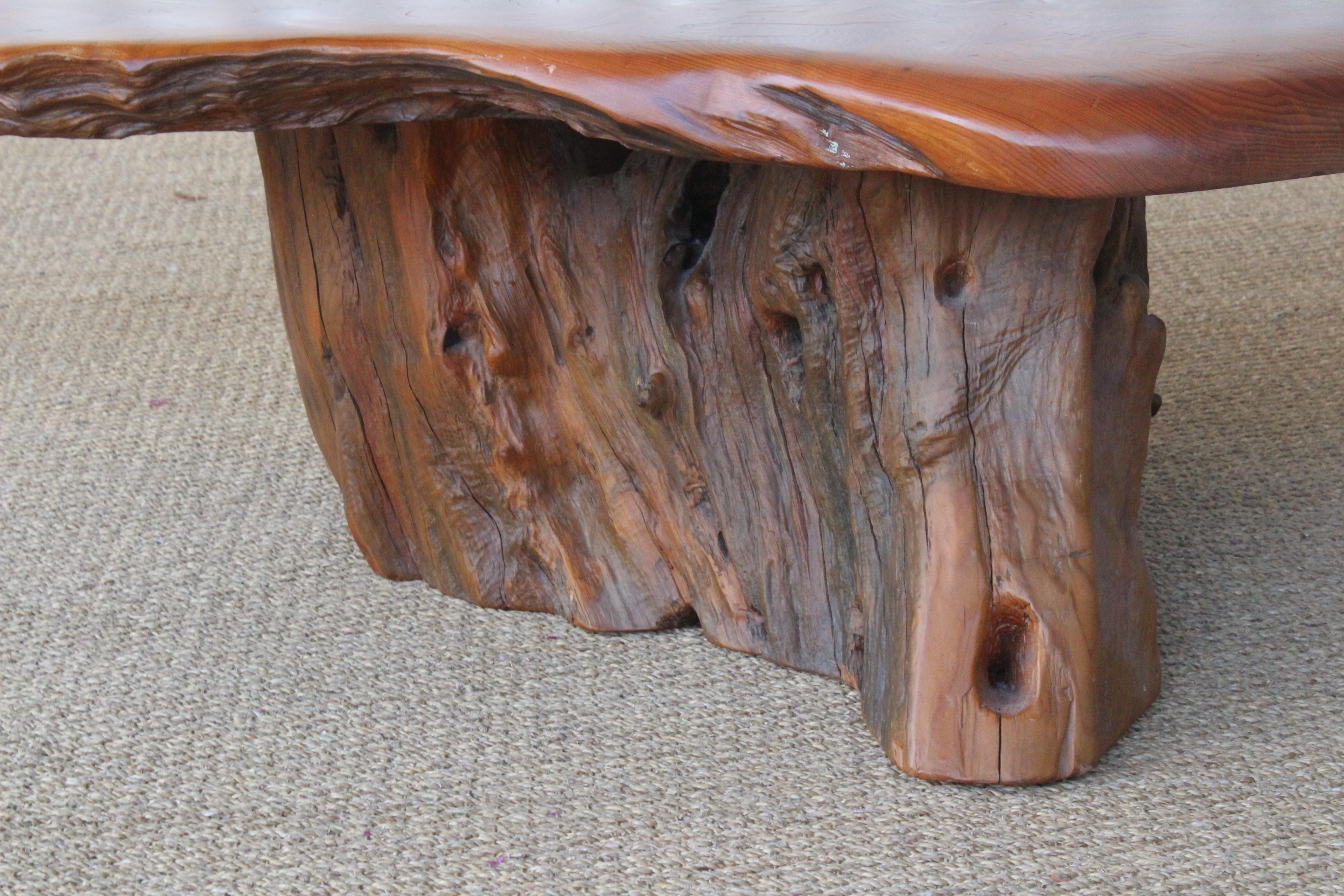 American Live Edge Rootwood Coffee Table, U.S.A, 1970s
