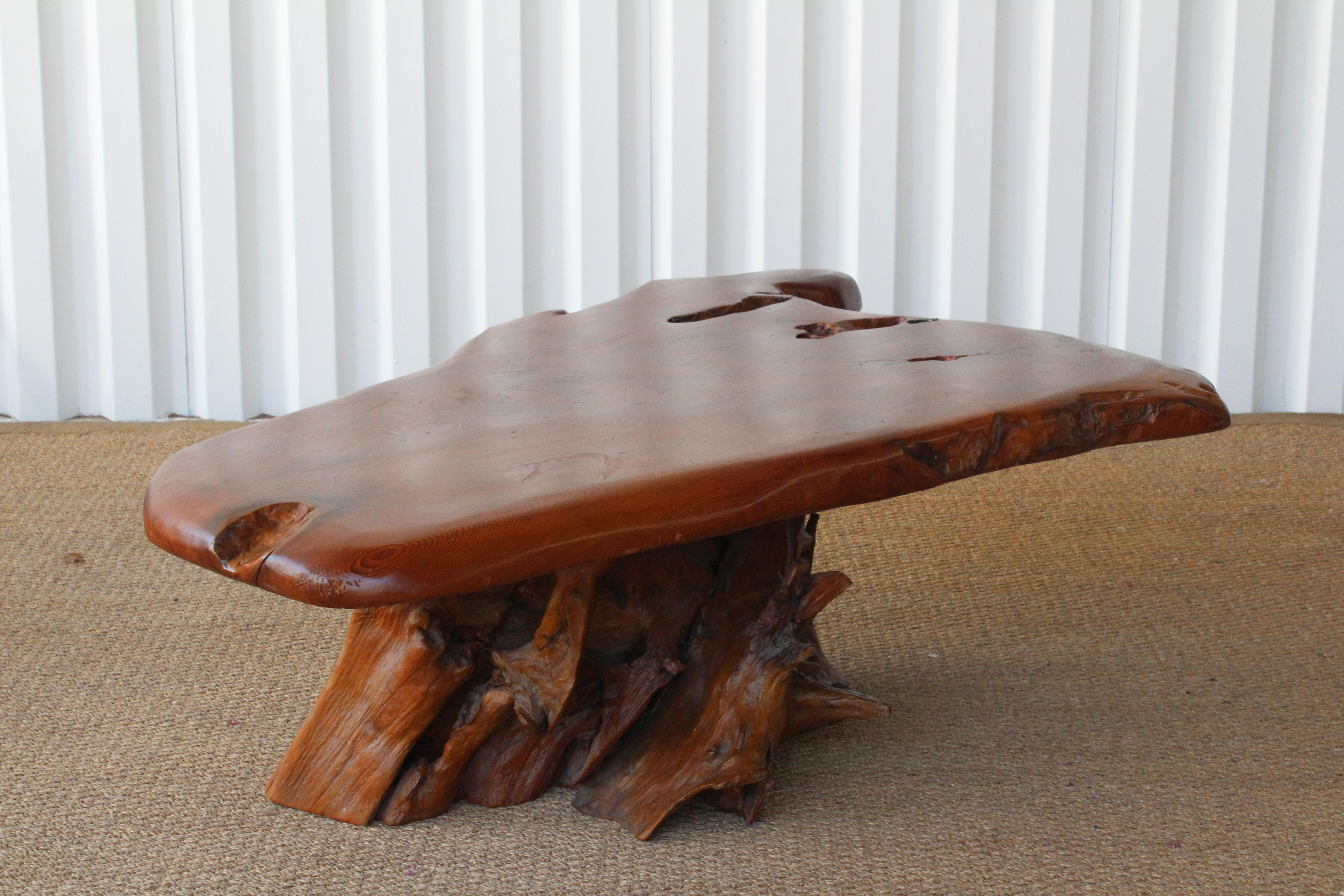 Live Edge Rootwood Coffee Table, U.S.A, 1970s In Good Condition In Los Angeles, CA