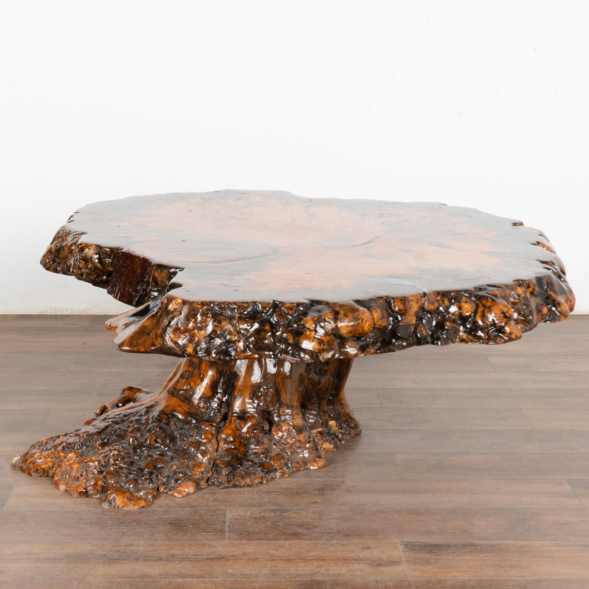 Live Edge Single Slab Coffee Table, circa 1980 5