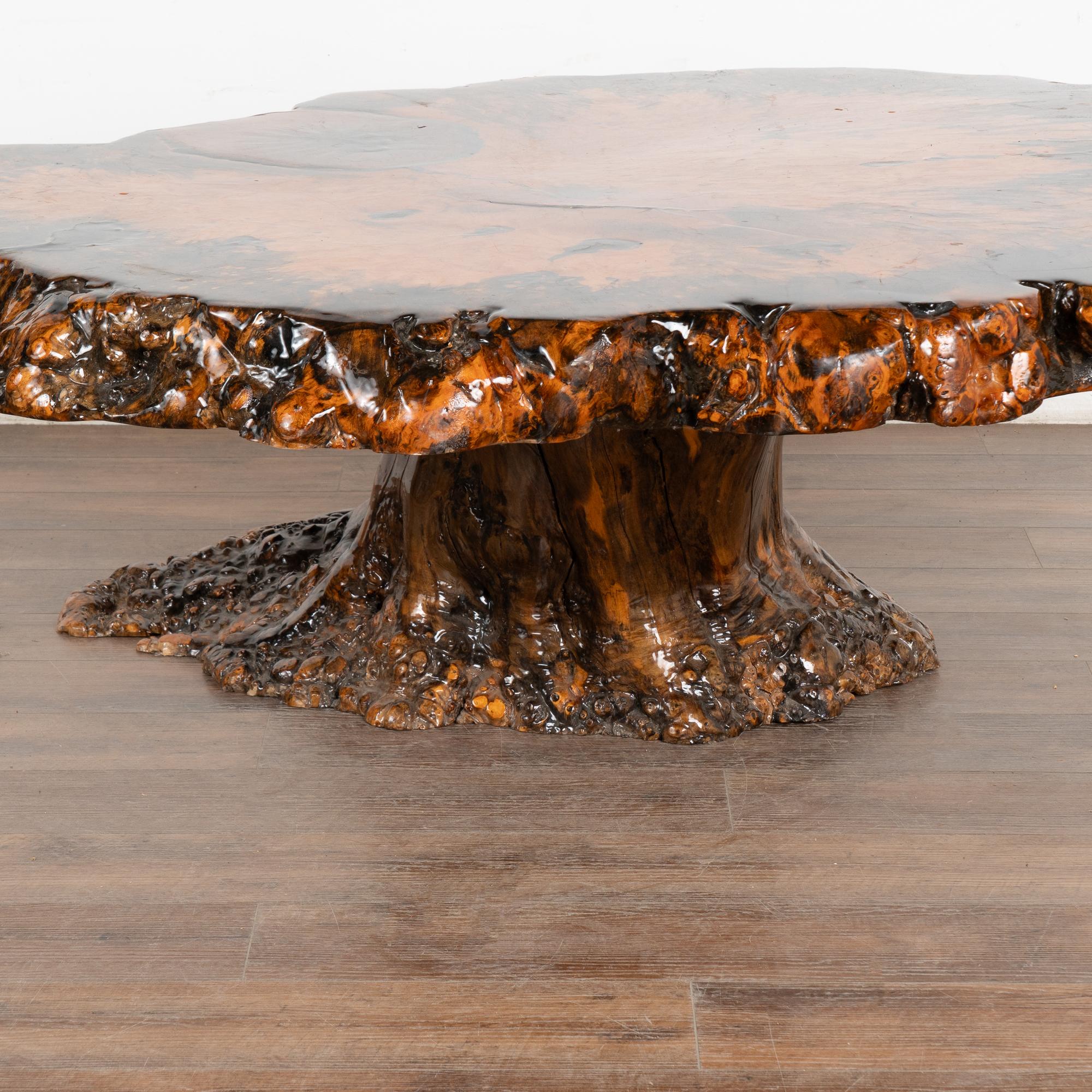Mid-Century Modern Live Edge Single Slab Coffee Table, circa 1980