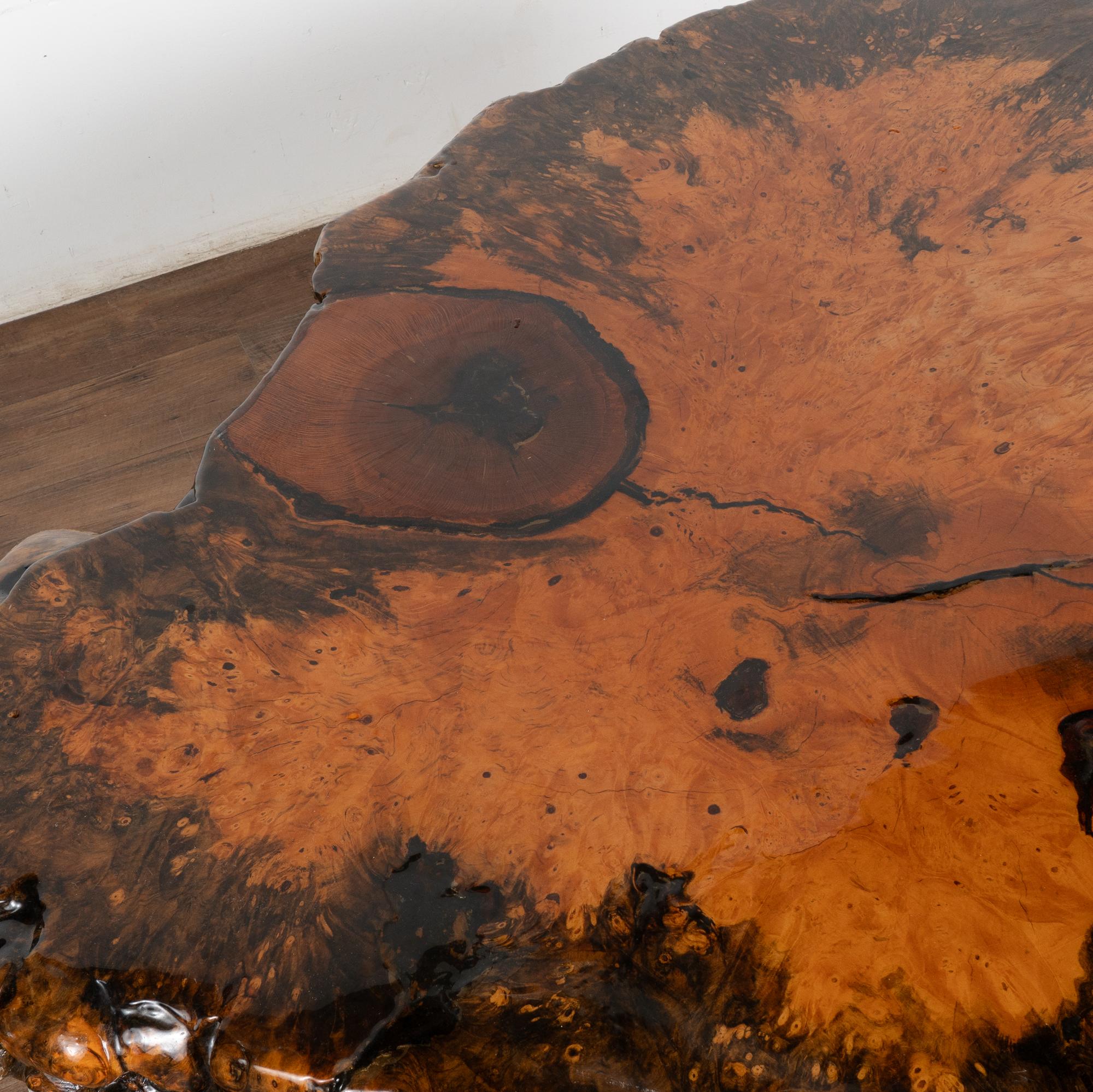 20th Century Live Edge Single Slab Coffee Table, circa 1980