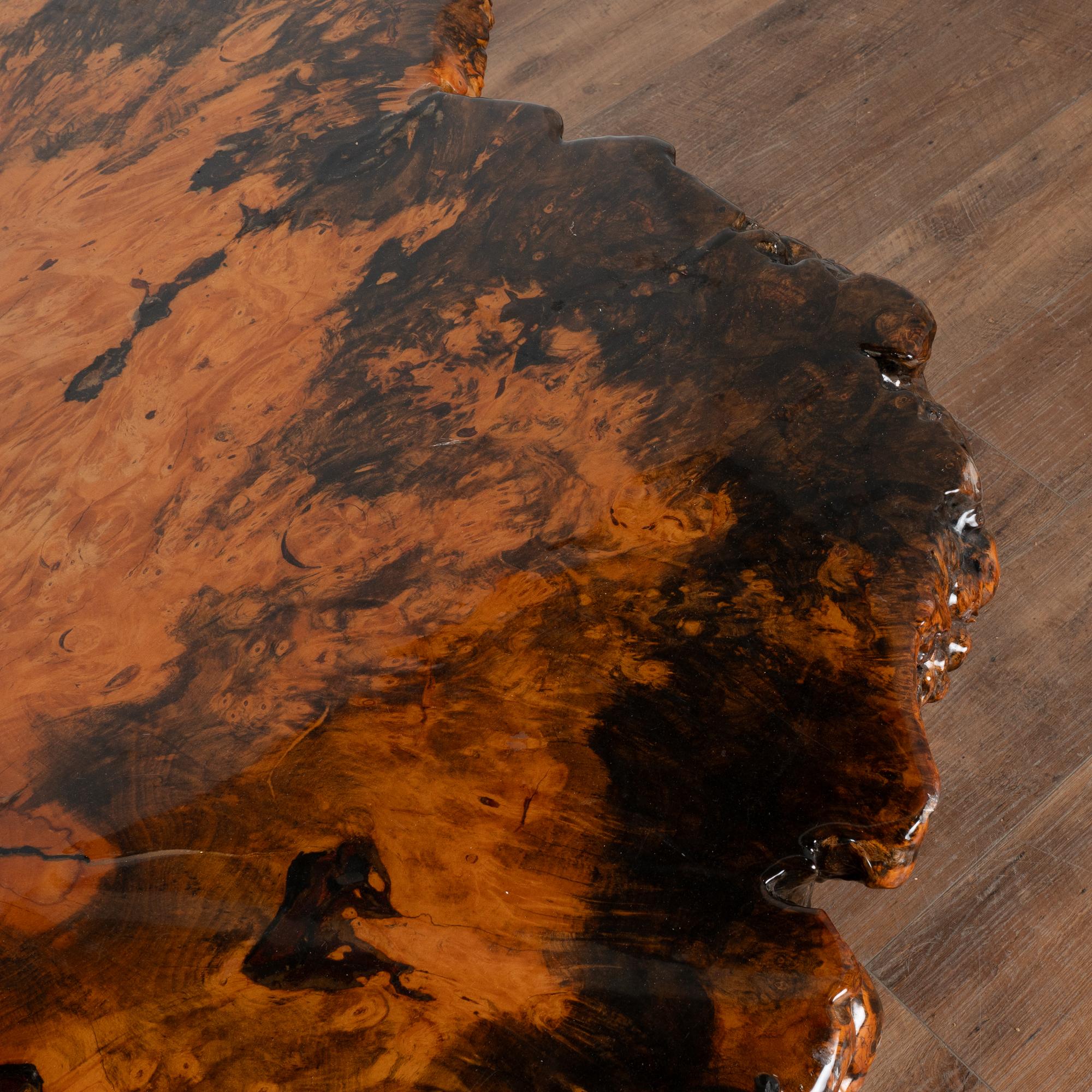 Live Edge Single Slab Coffee Table, circa 1980 2