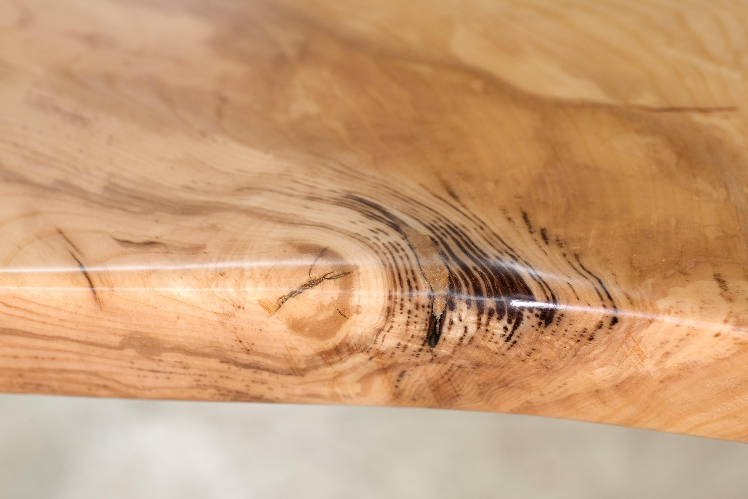 Solid Live Edge Slab Maple Table Wishbone Legs 2