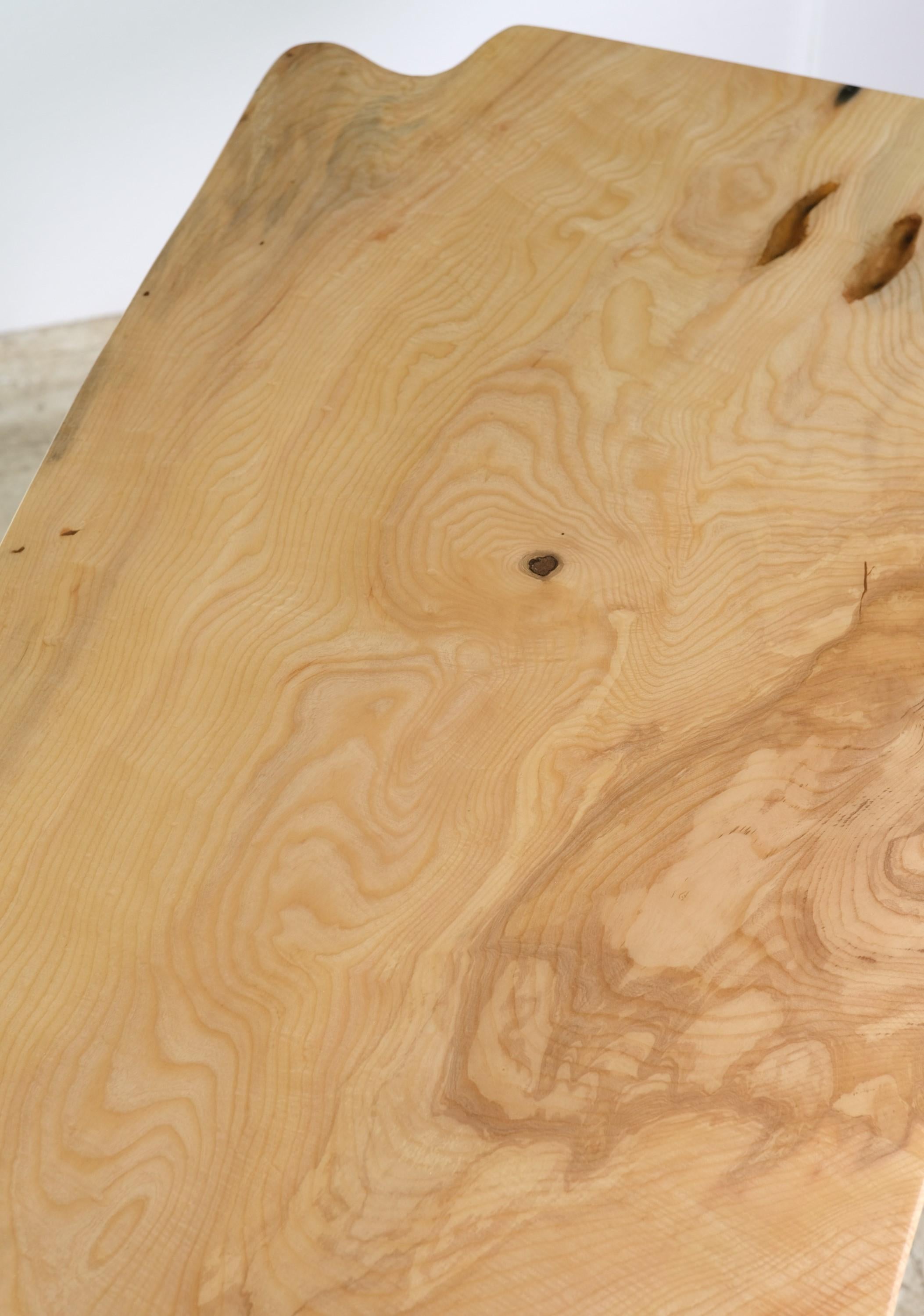 Solid Live Edge Slab Maple Table Wishbone Legs 3