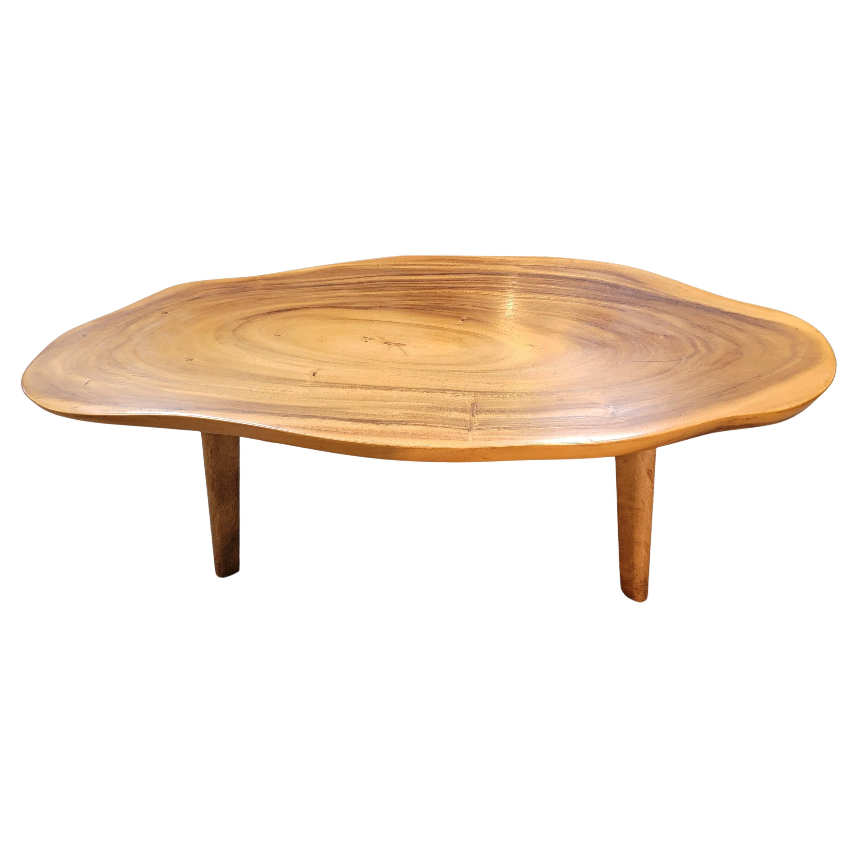 Live Edge Slab Organic Modern Coffee Table For Sale